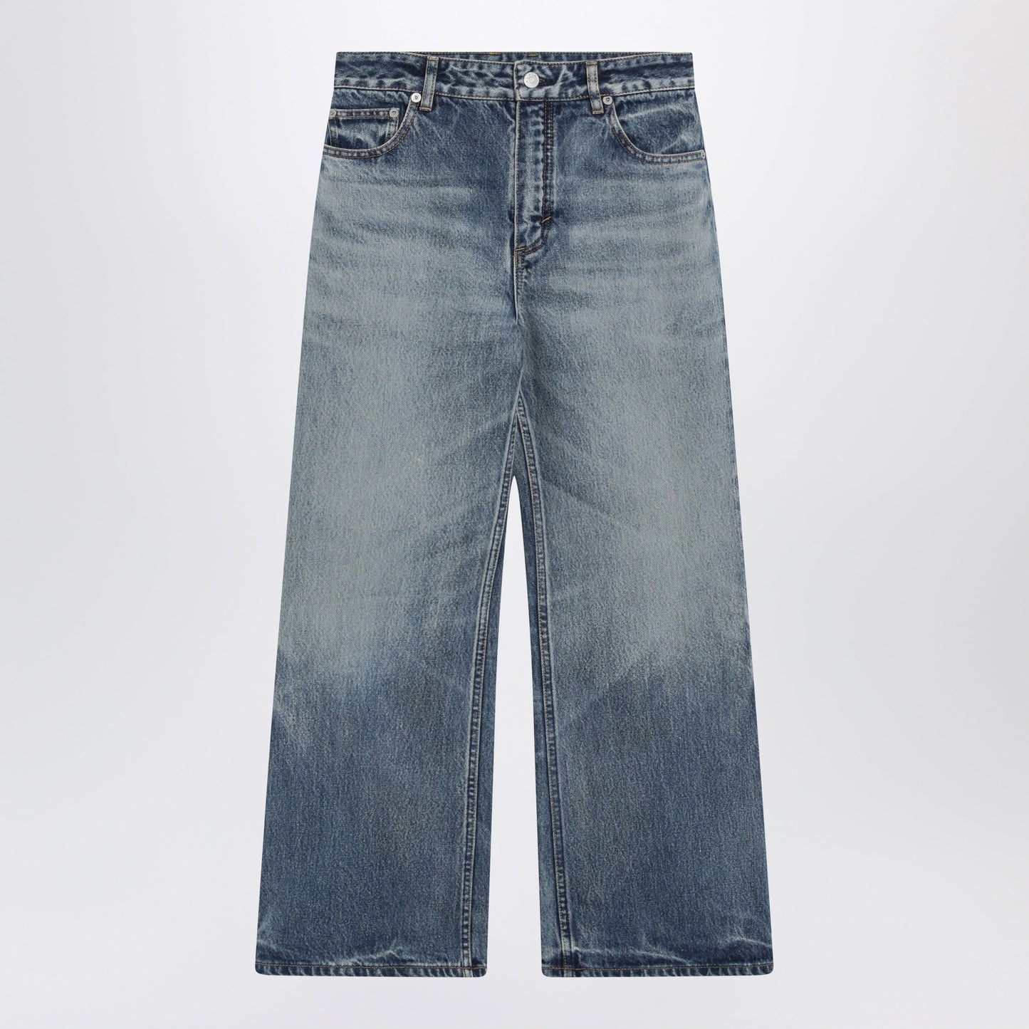 Alaia Flared Ankle-Length Denim Jeans In Light Sand Wash Women ALAIA