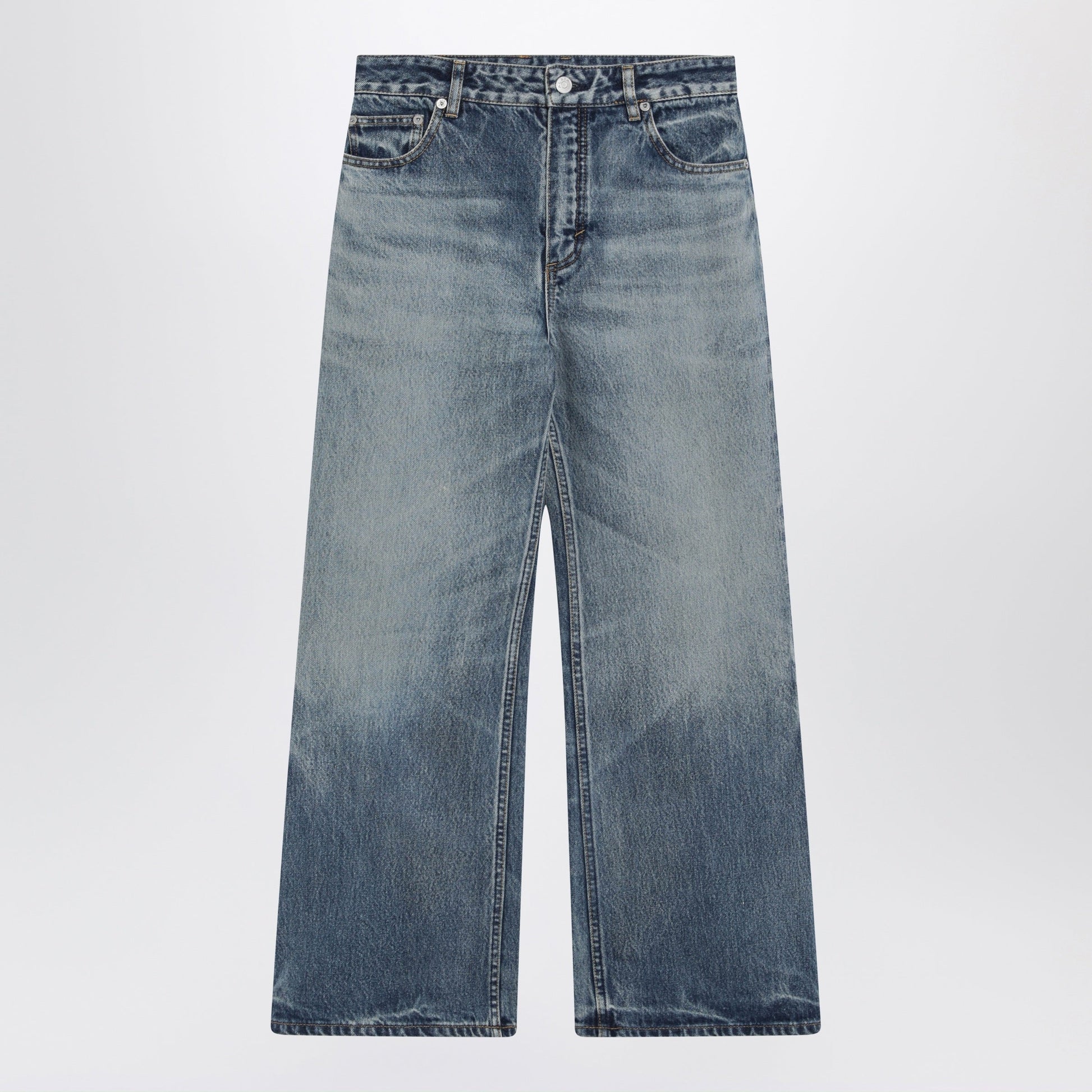 Alaia Flared Ankle-Length Denim Jeans In Light Sand Wash Women ALAIA