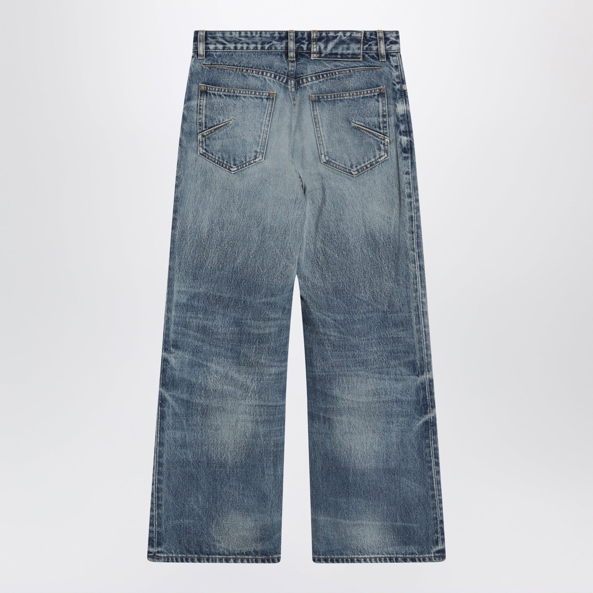Alaia Flared Ankle-Length Denim Jeans In Light Sand Wash Women ALAIA