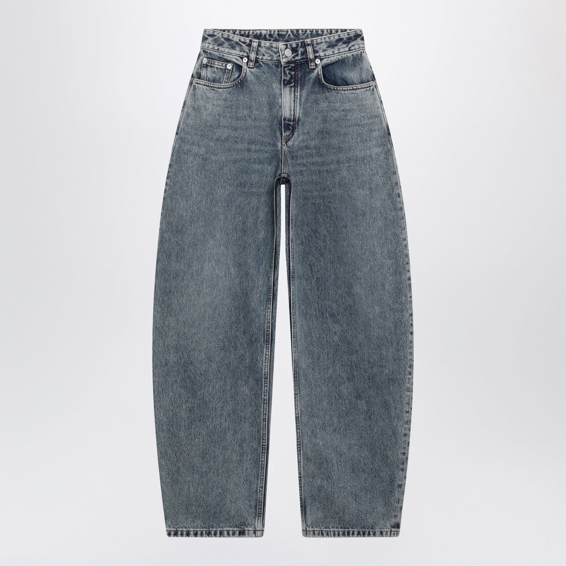 Alaia Rounded Blue Denim Jeans Women ALAIA