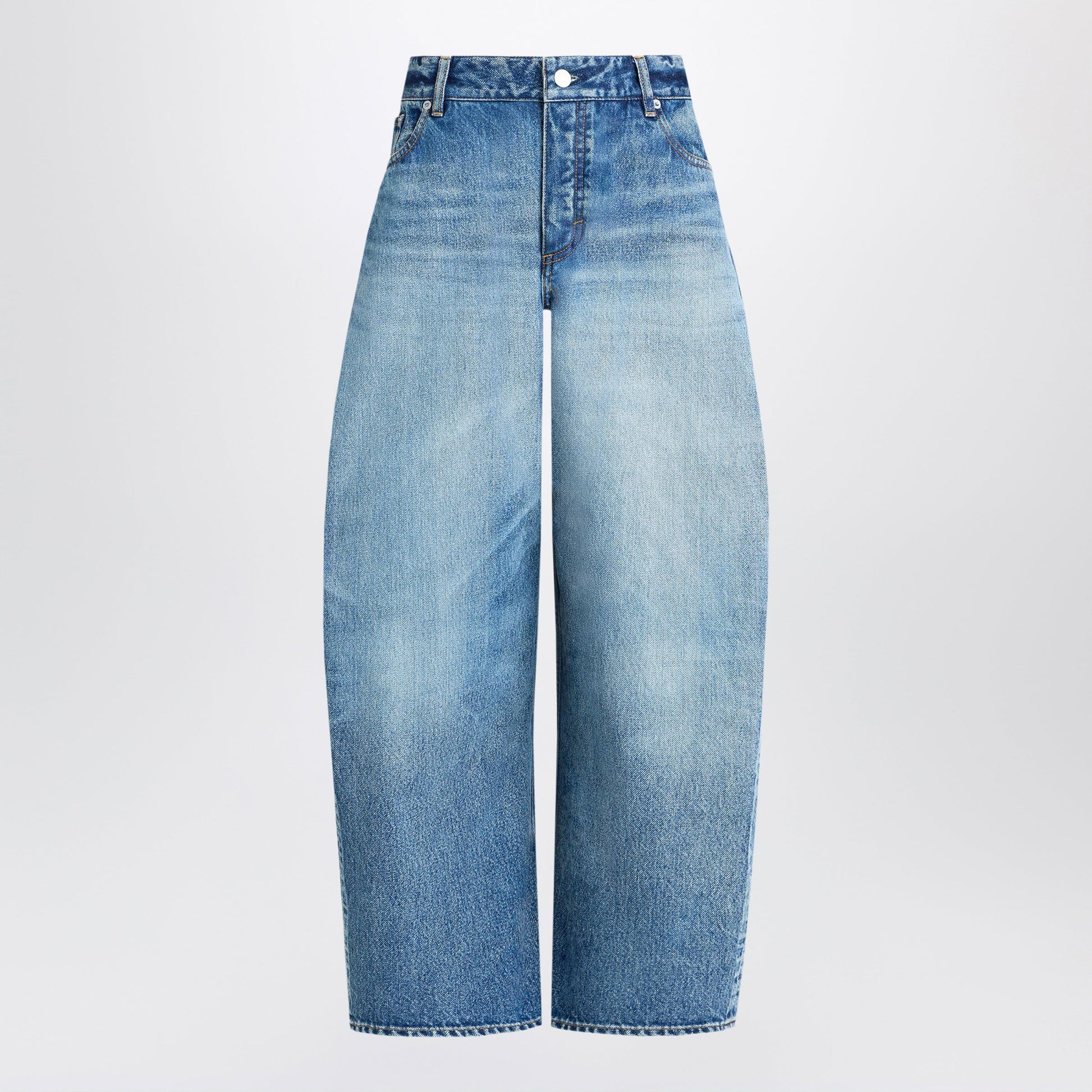Alaia Rodeo Trousers In Vintage Blue Denim Women ALAIA