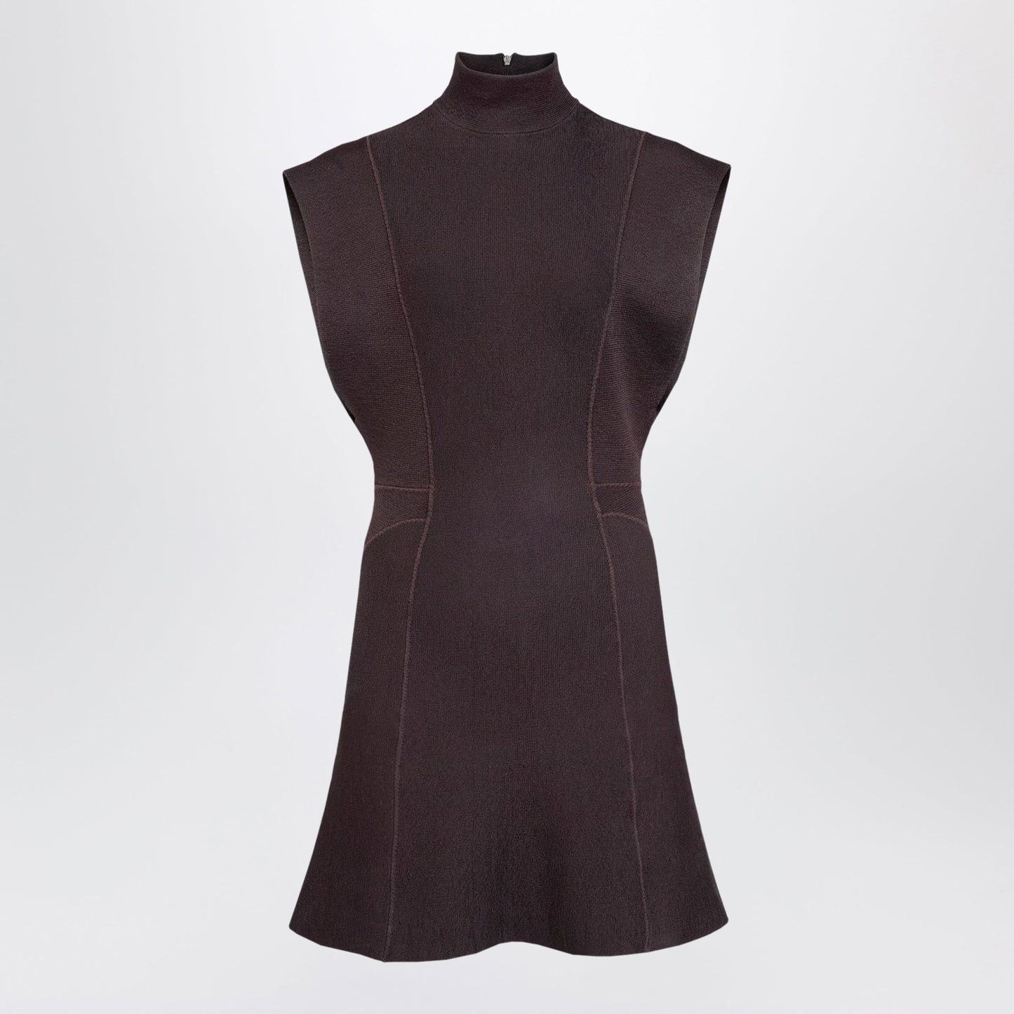Alaia Short Aubergine Silk Knit Dress Women ALAIA