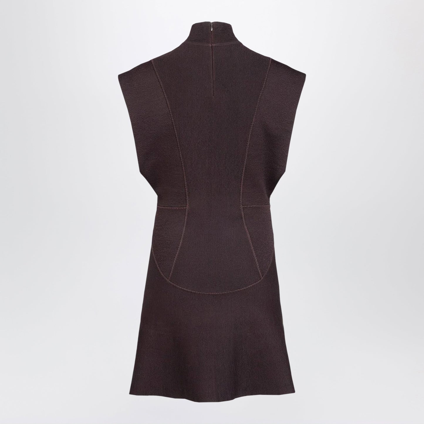 Alaia Short Aubergine Silk Knit Dress Women ALAIA