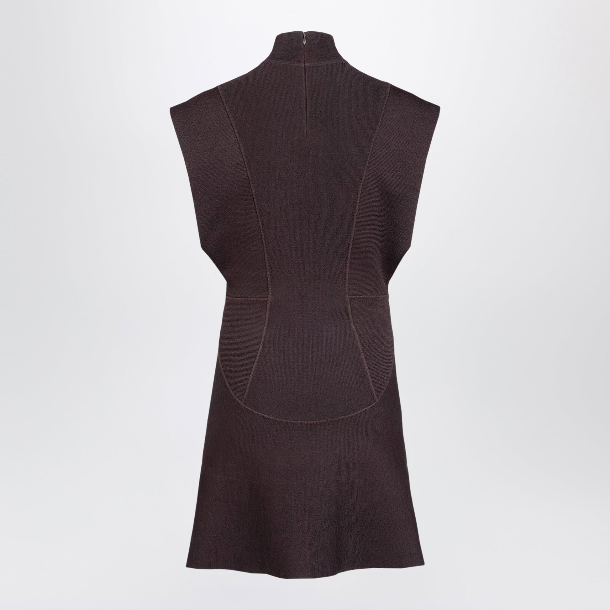 Alaia Short Aubergine Silk Knit Dress Women ALAIA