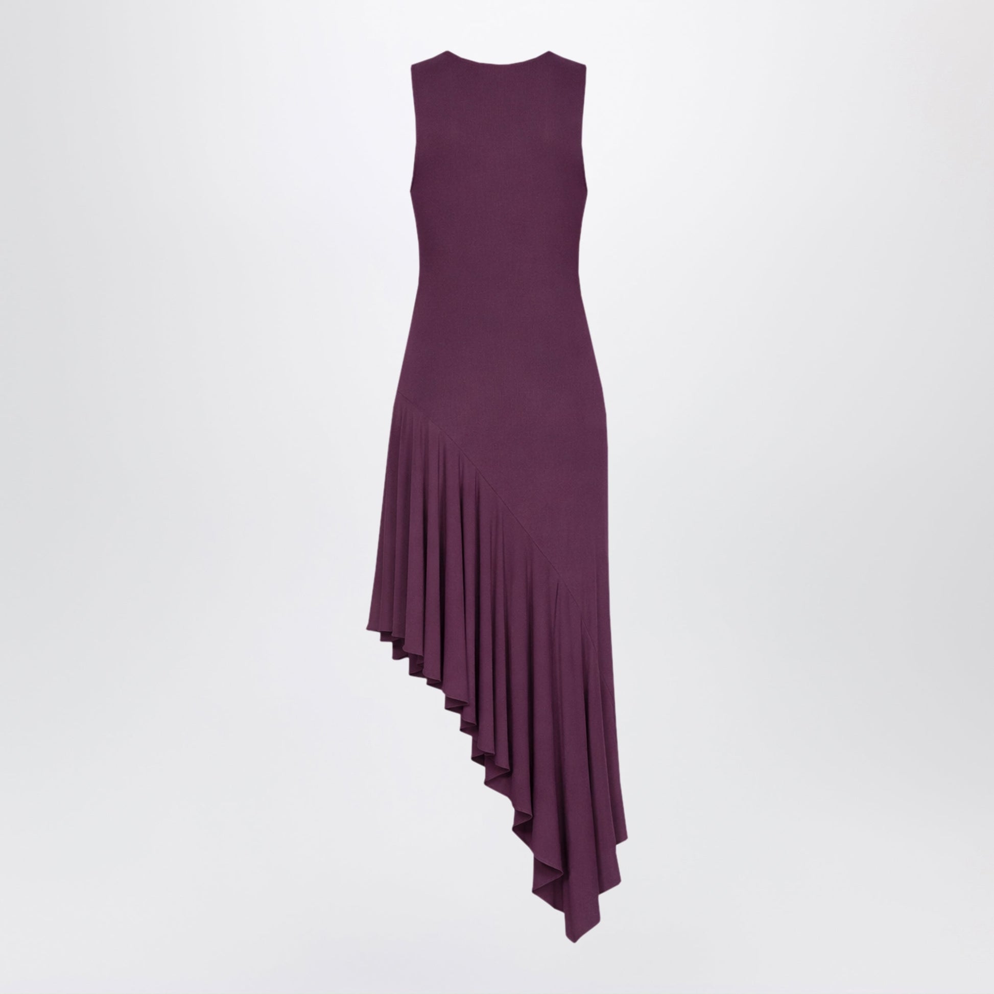 Alaia Asymmetric Fluid Viscose Jersey Dress In Violet Women ALAIA