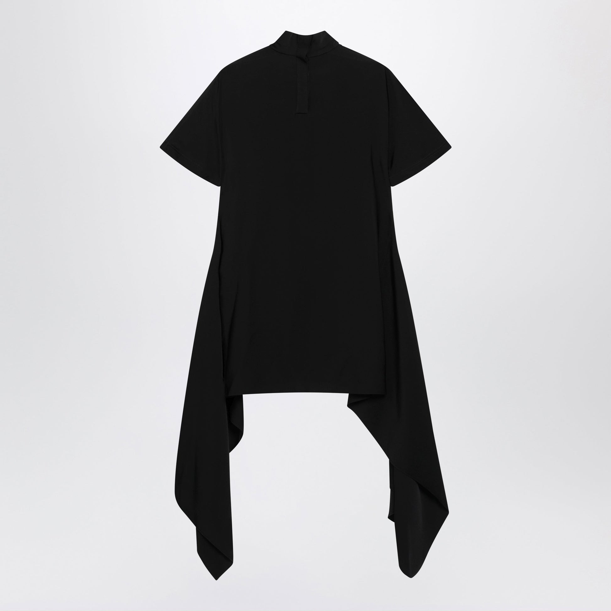 Alaia Black Mock-Neck Mini Dress In Cotton Blend Women ALAIA