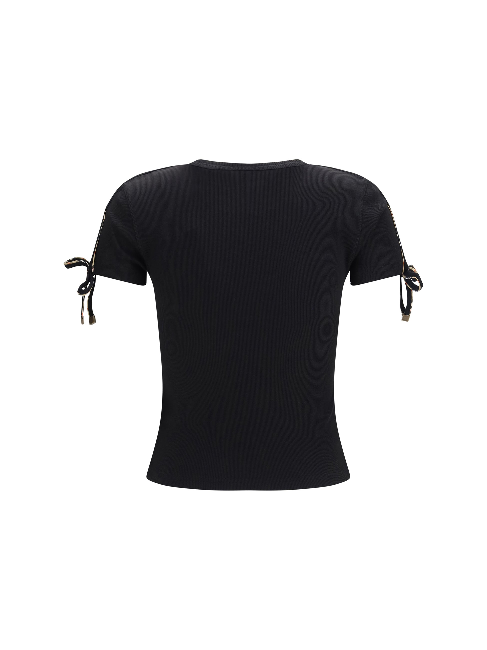 Burberry Women Cotton Lace-Detail T-Shirt BURBERRY