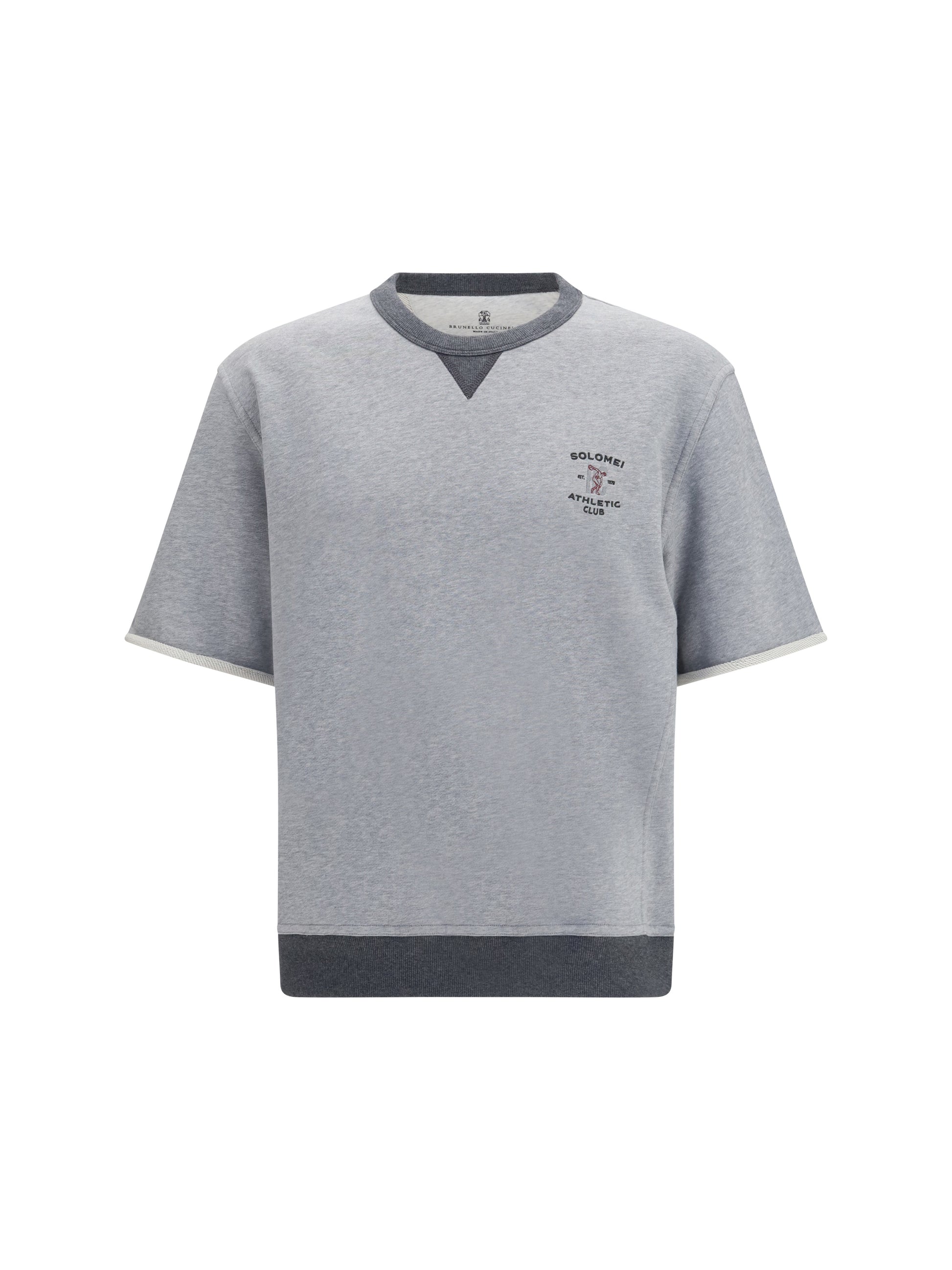 Brunello Cucinelli Men Melange Fabric T-Shirt BRUNELLO CUCINELLI