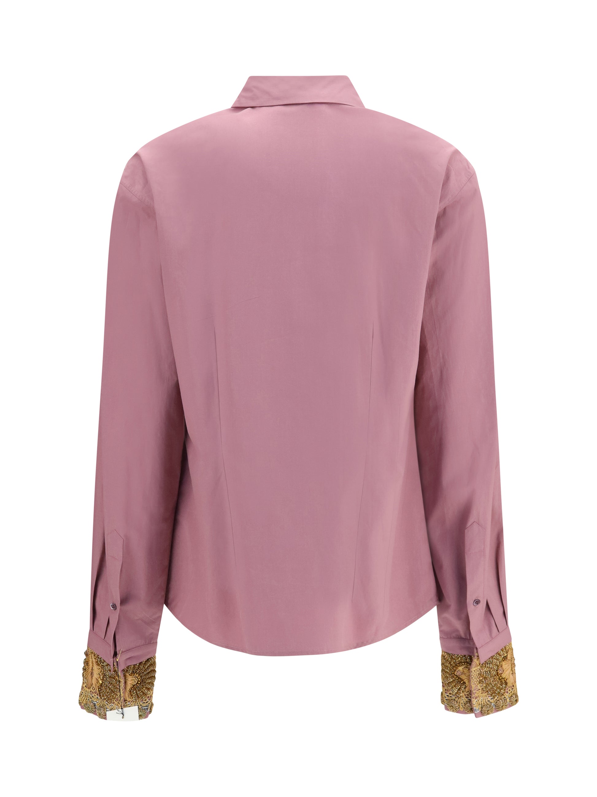 Dries Van Noten Women Cotton Shirt With Floral Embroidered Cuffs DRIES VAN NOTEN