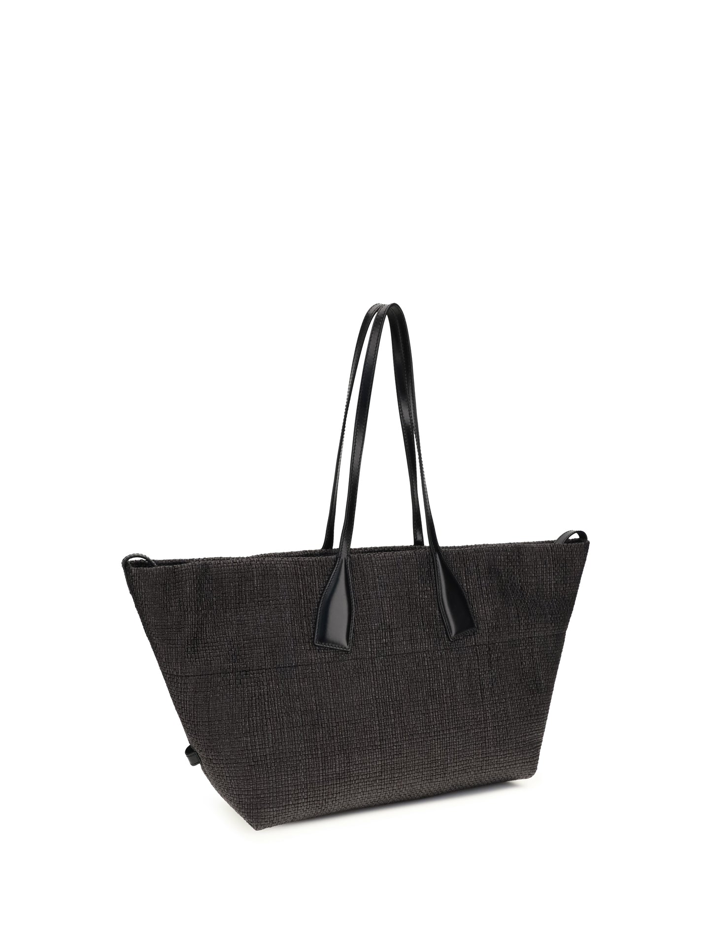 Balmain Women Track Shoulder Bag In Leather And Raffia BALMAIN