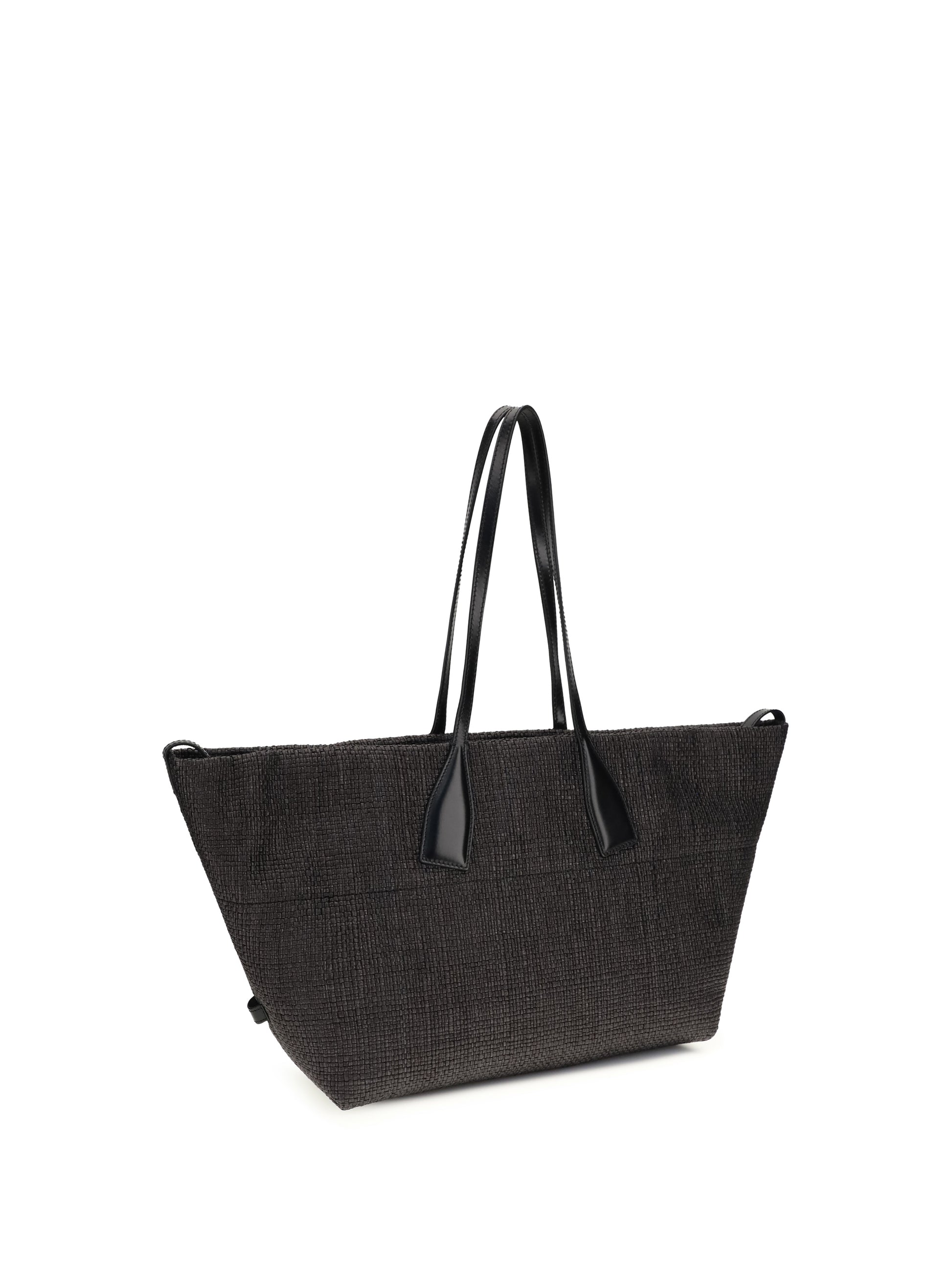 Balmain Women Track Shoulder Bag In Leather And Raffia BALMAIN