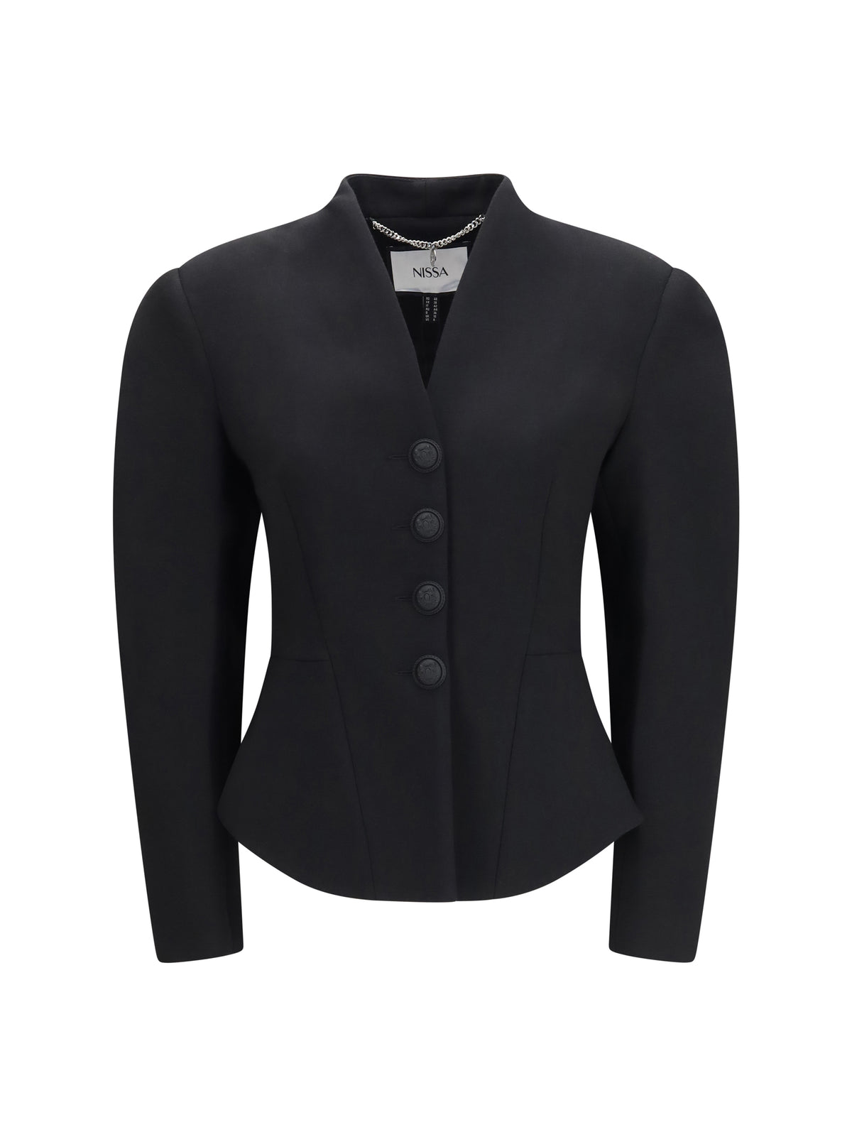 Nissa Women Tailored Wool-Blend V-Neck Jacket NISSA