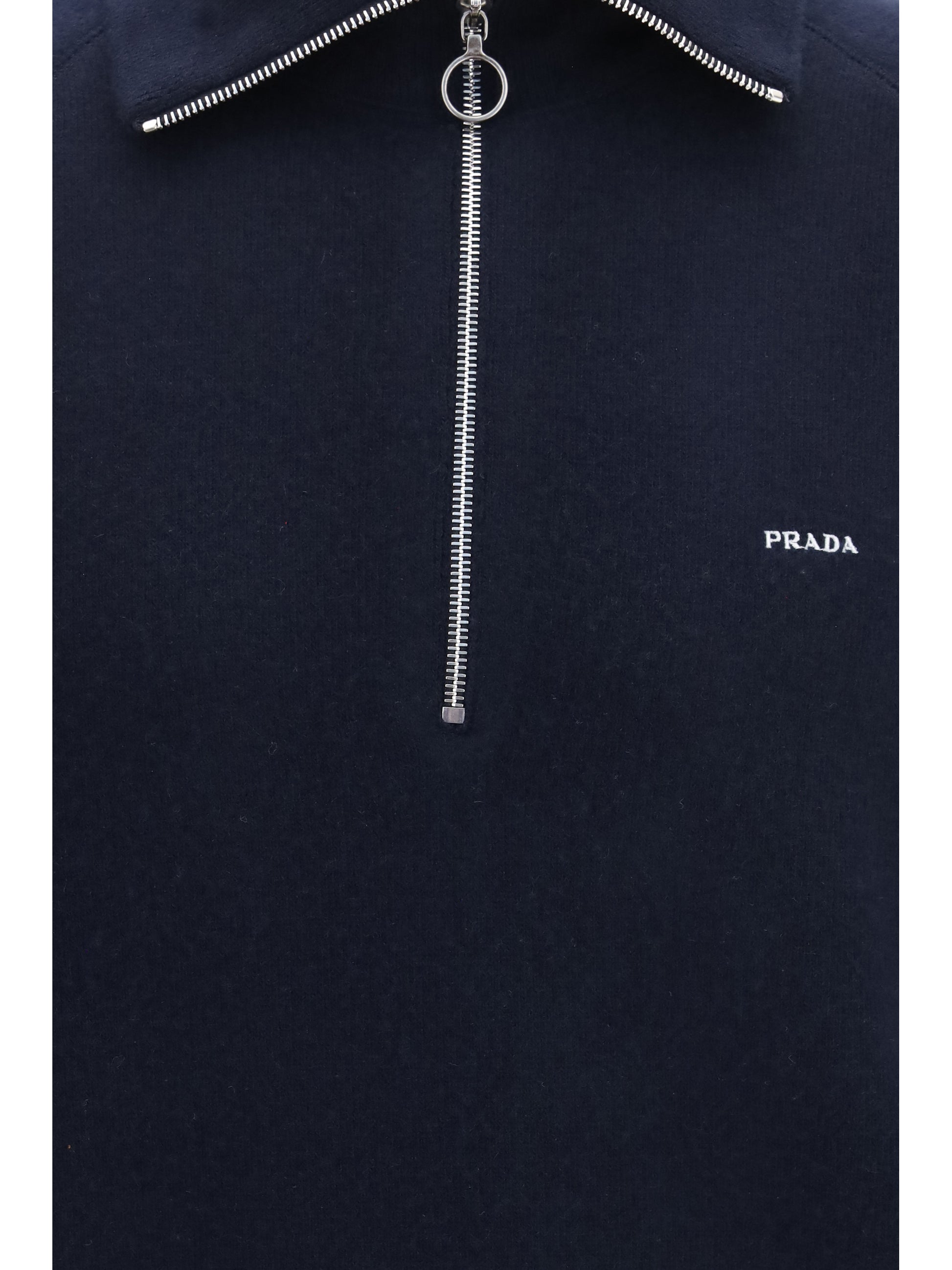 Prada Men Half-Zip Wool And Cashmere Sweater PRADA