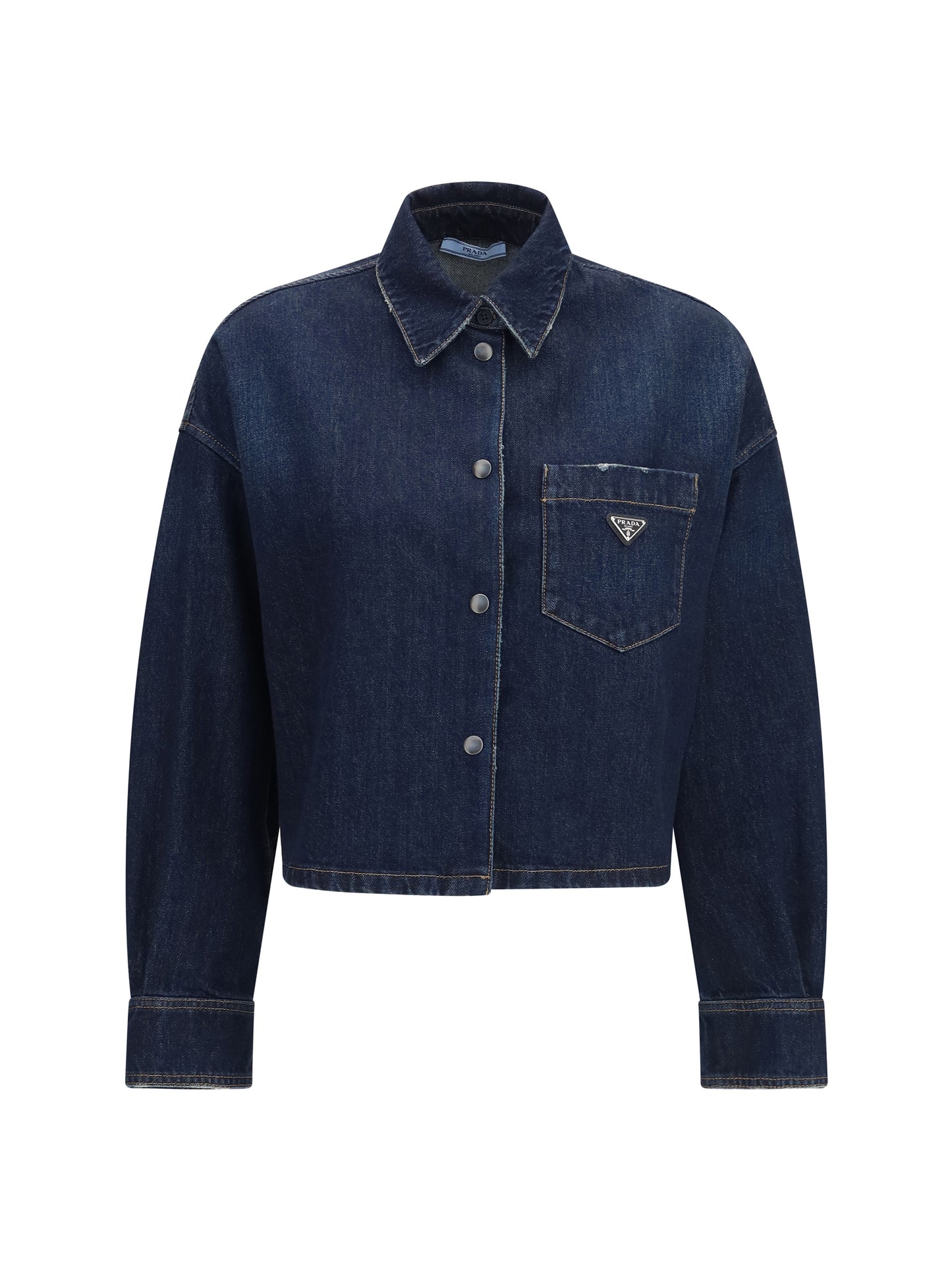 Prada Women Denim Shirt With Logo PRADA