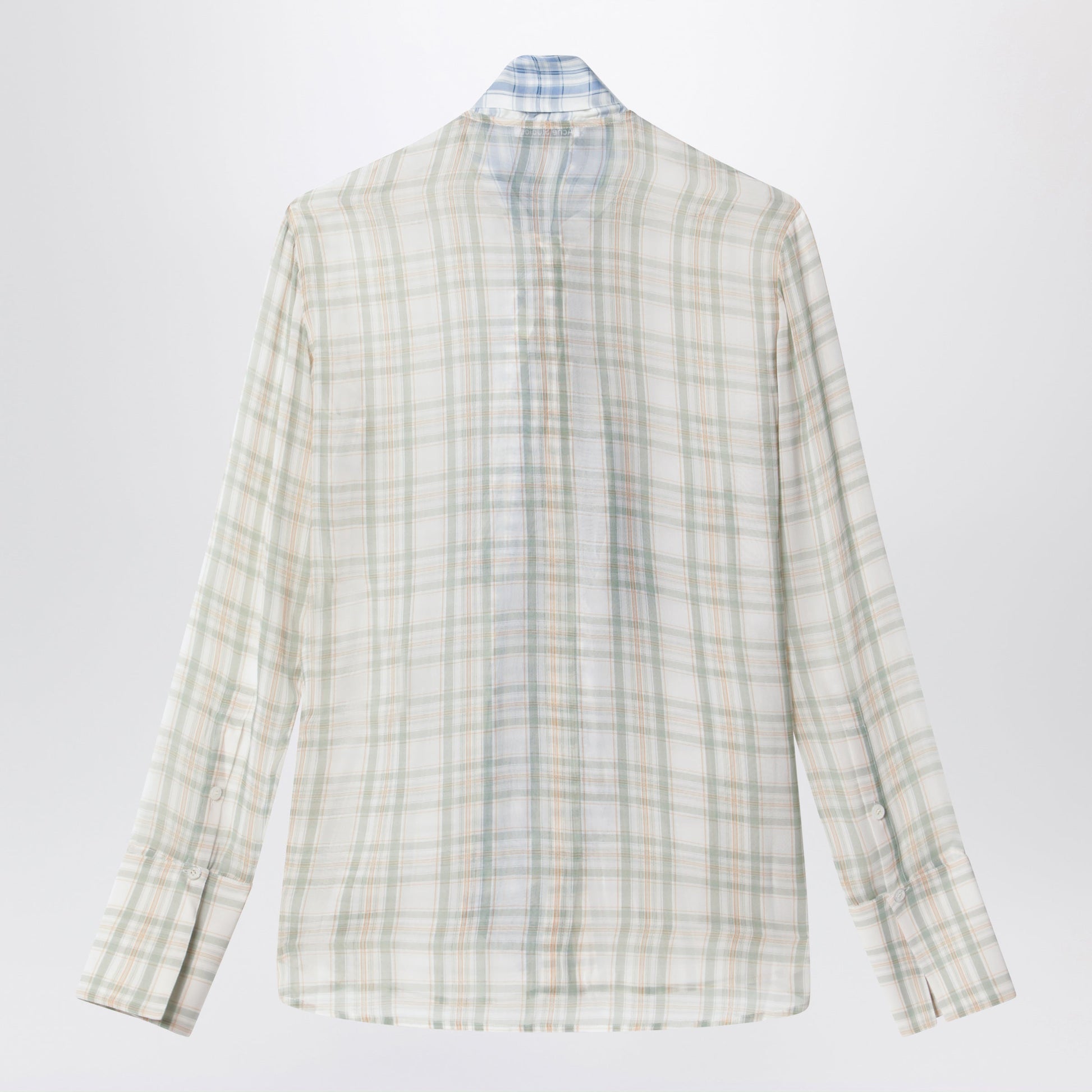 Acne Studios Silk Blouse With Scarf Green/Orange Women ACNE STUDIOS