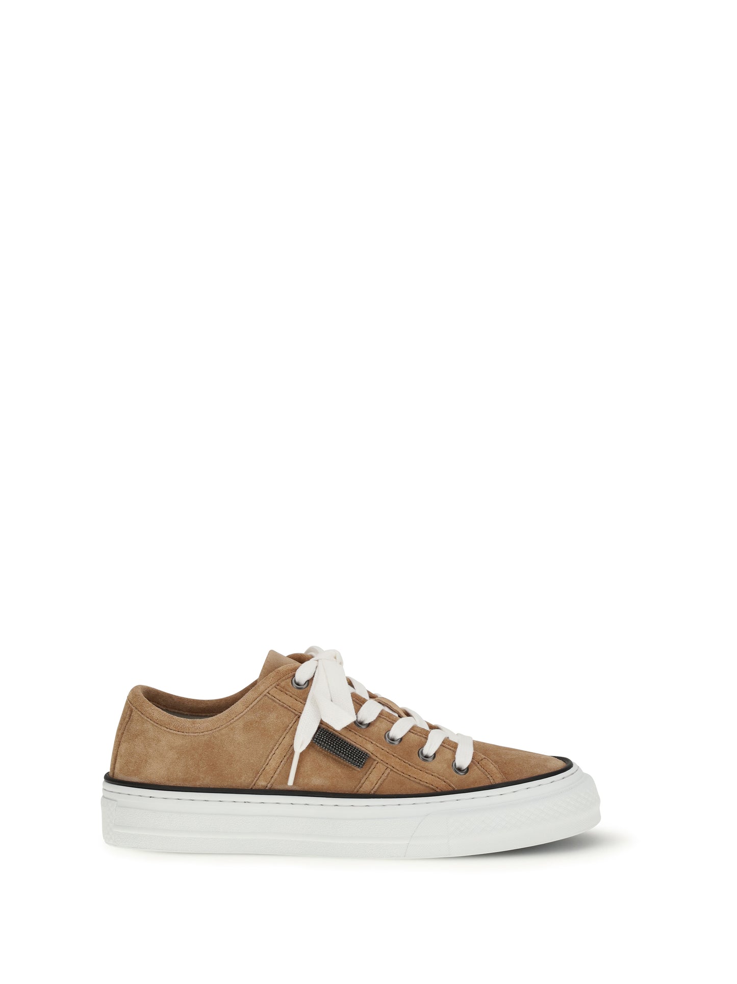 Brunello Cucinelli Women Shiny Tab Suede Sneakers BRUNELLO CUCINELLI