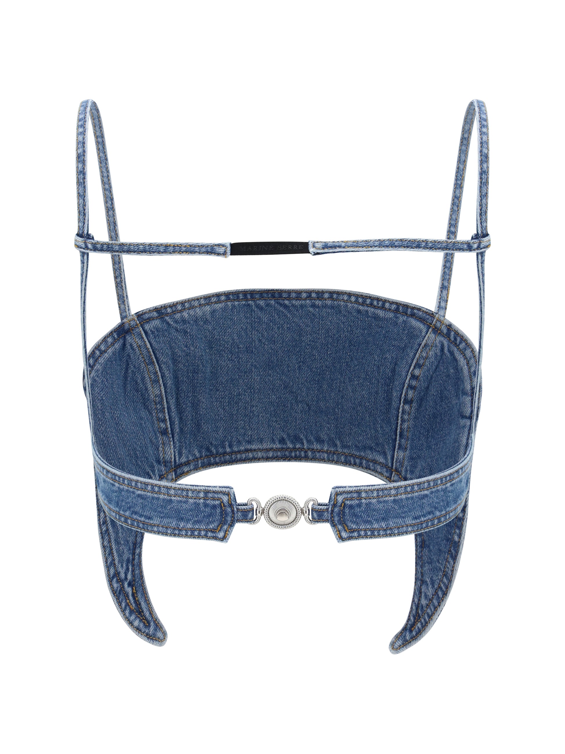 Marine Serre Women Denim Moon Top MARINE SERRE