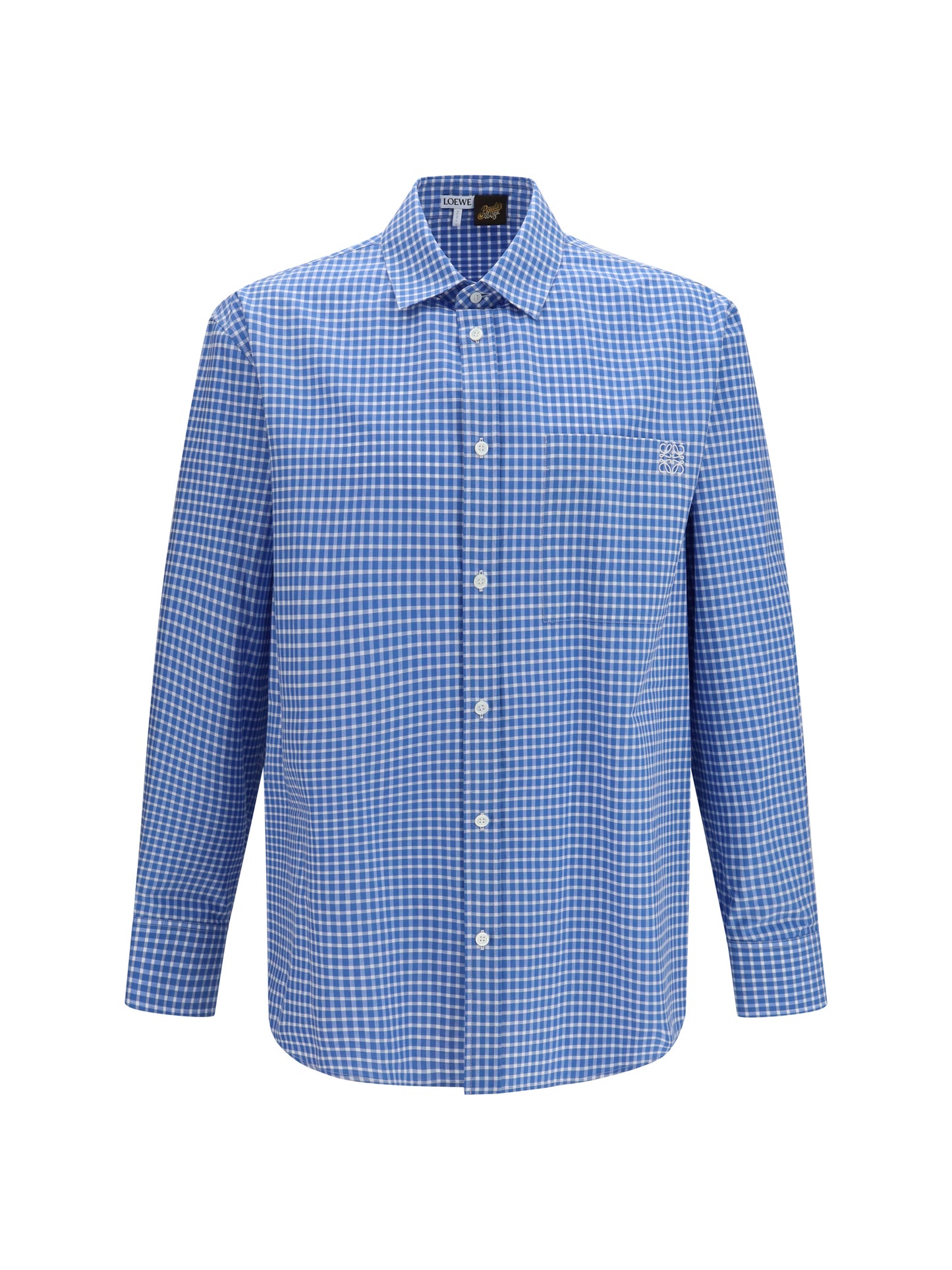 Loewe Men Textured Cotton Check Shirt LOEWE