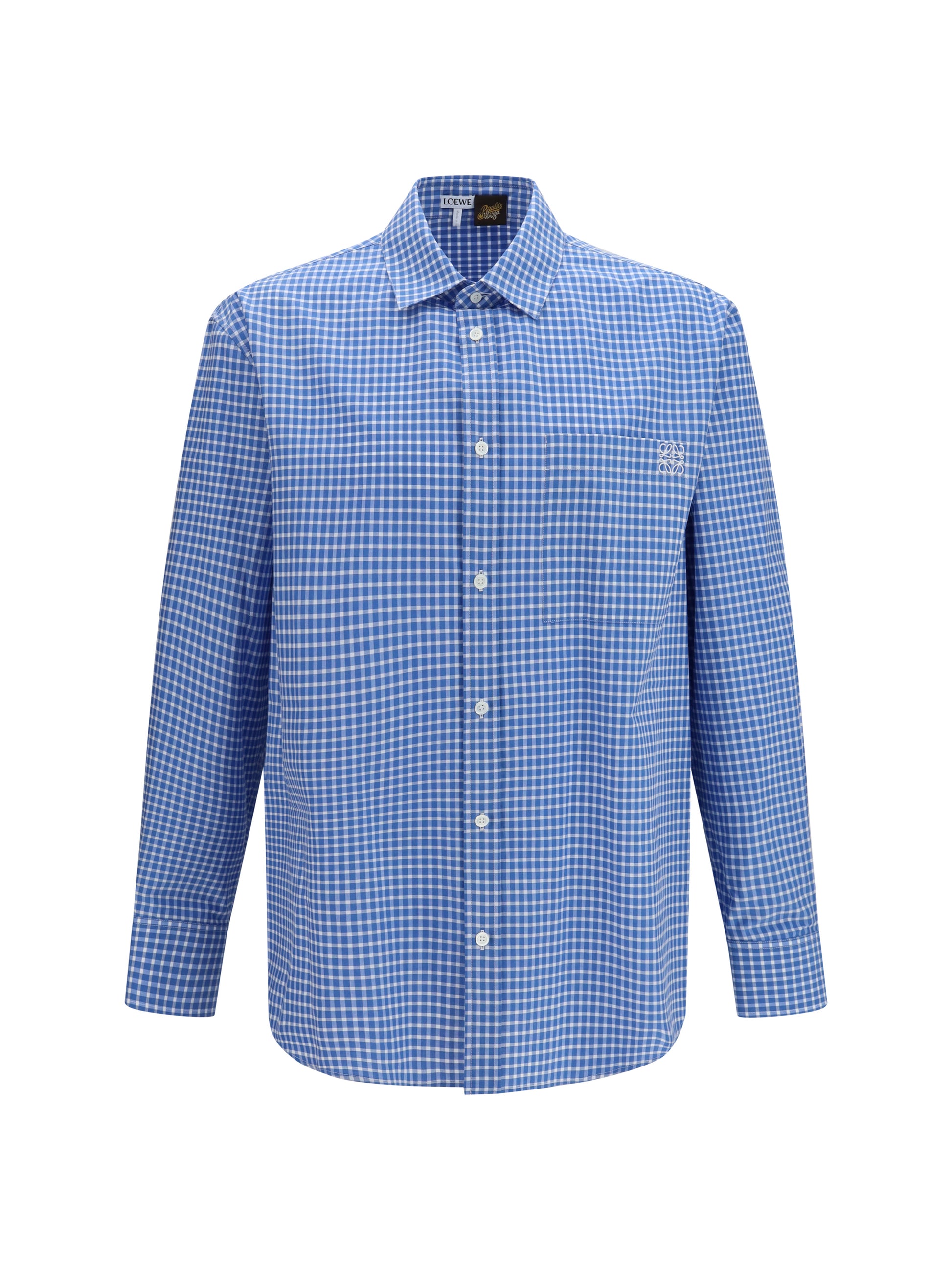 Loewe Men Textured Cotton Check Shirt LOEWE