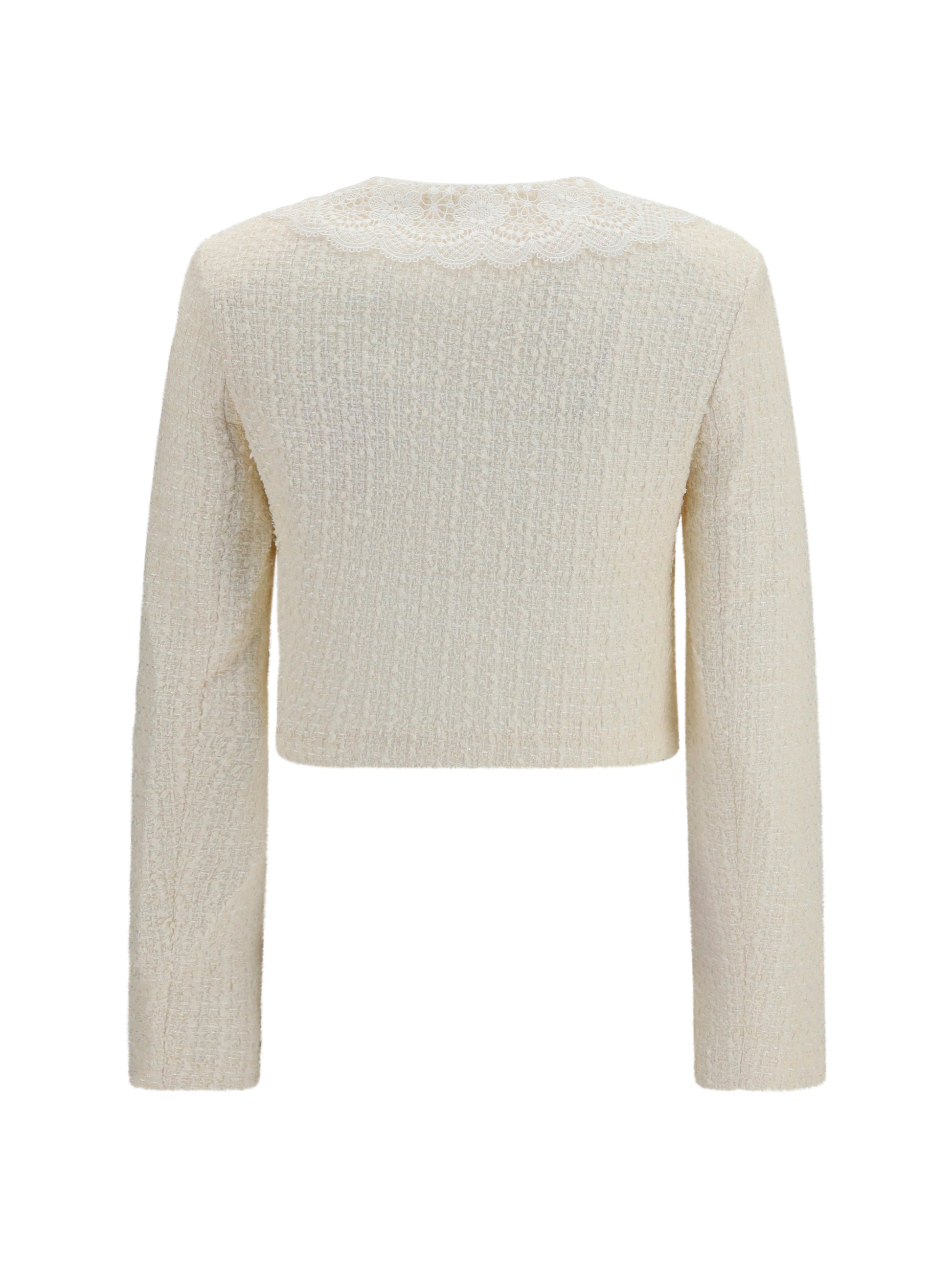 Self-Portrait Women Bouclé Jacket With Lace Collar SELF-PORTRAIT