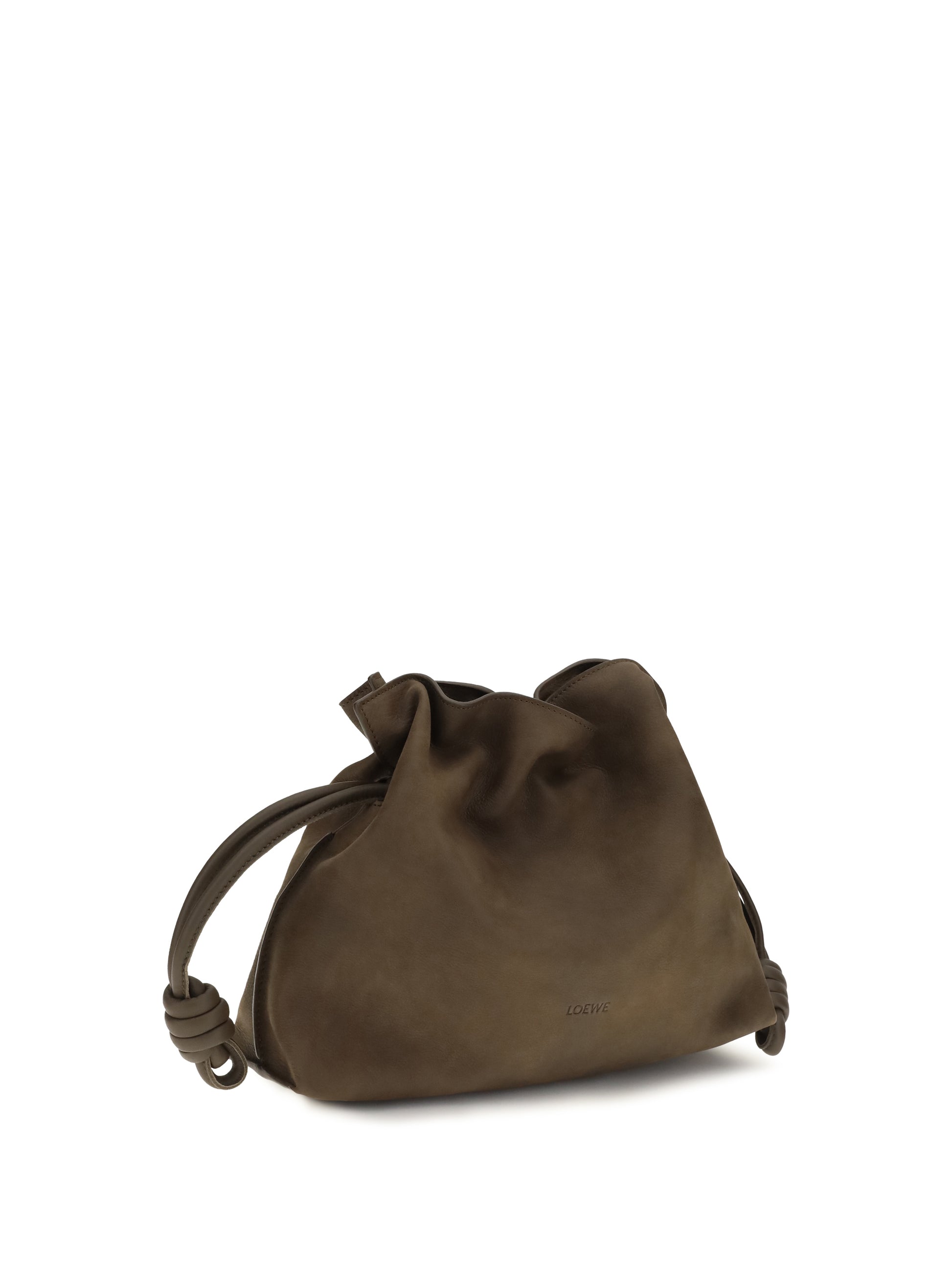 Loewe Women Medium Flamenco Clutch In Garnet Nubuck LOEWE