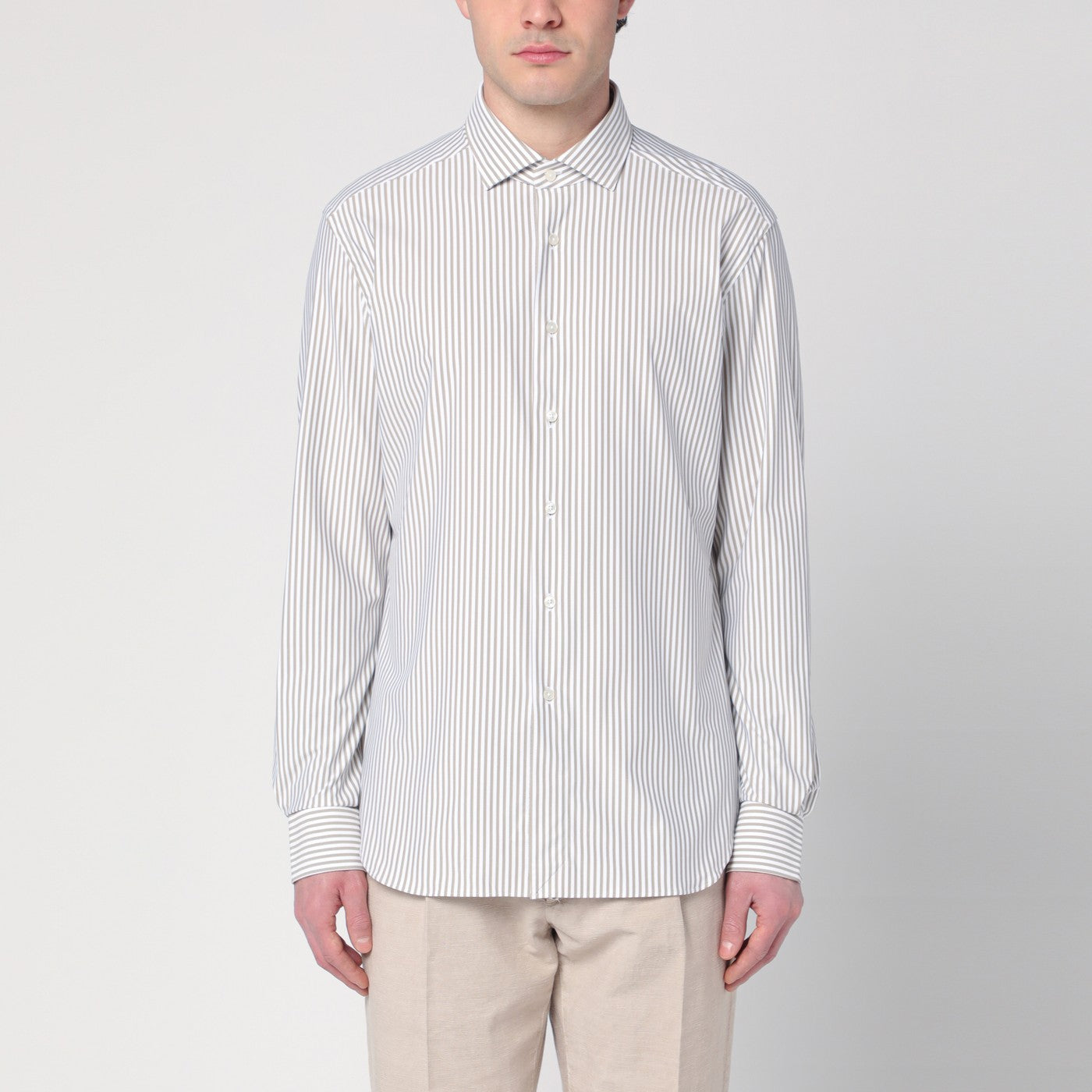 Xacus White/Beige Cotton Shirt Men XACUS