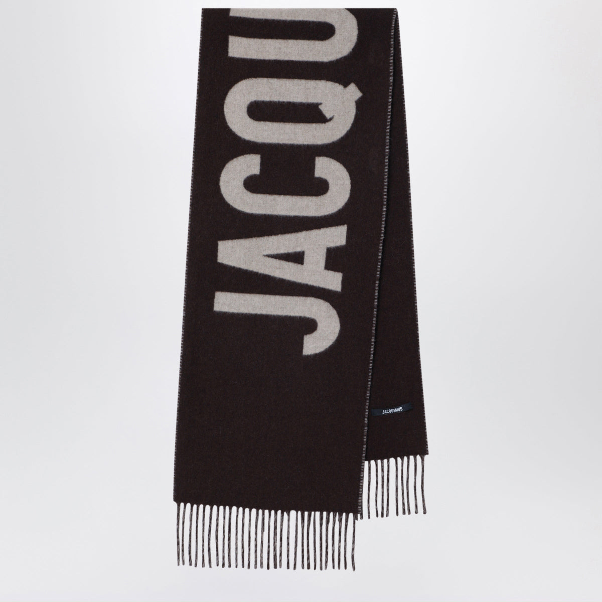 Jacquemus Brown Wool Scarf With Logo Women JACQUEMUS