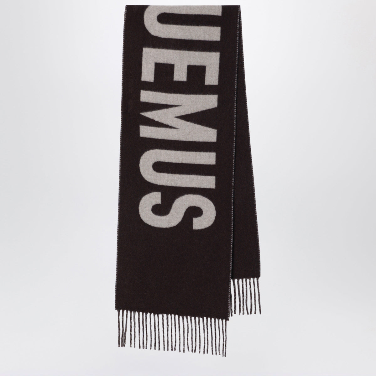 Jacquemus Brown Wool Scarf With Logo Women JACQUEMUS