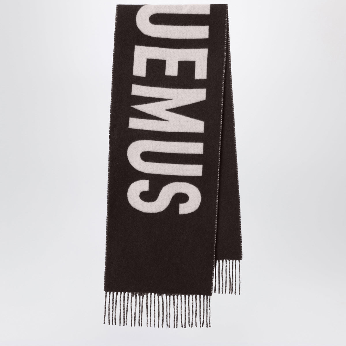 Jacquemus Dark Brown Wool Scarf With Logo Men JACQUEMUS