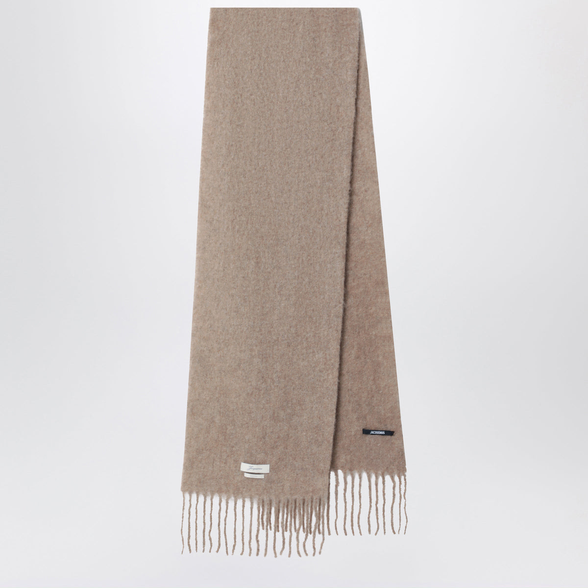 Jacquemus Taupe Mohair And Alpaca-Blend Scarf Women JACQUEMUS