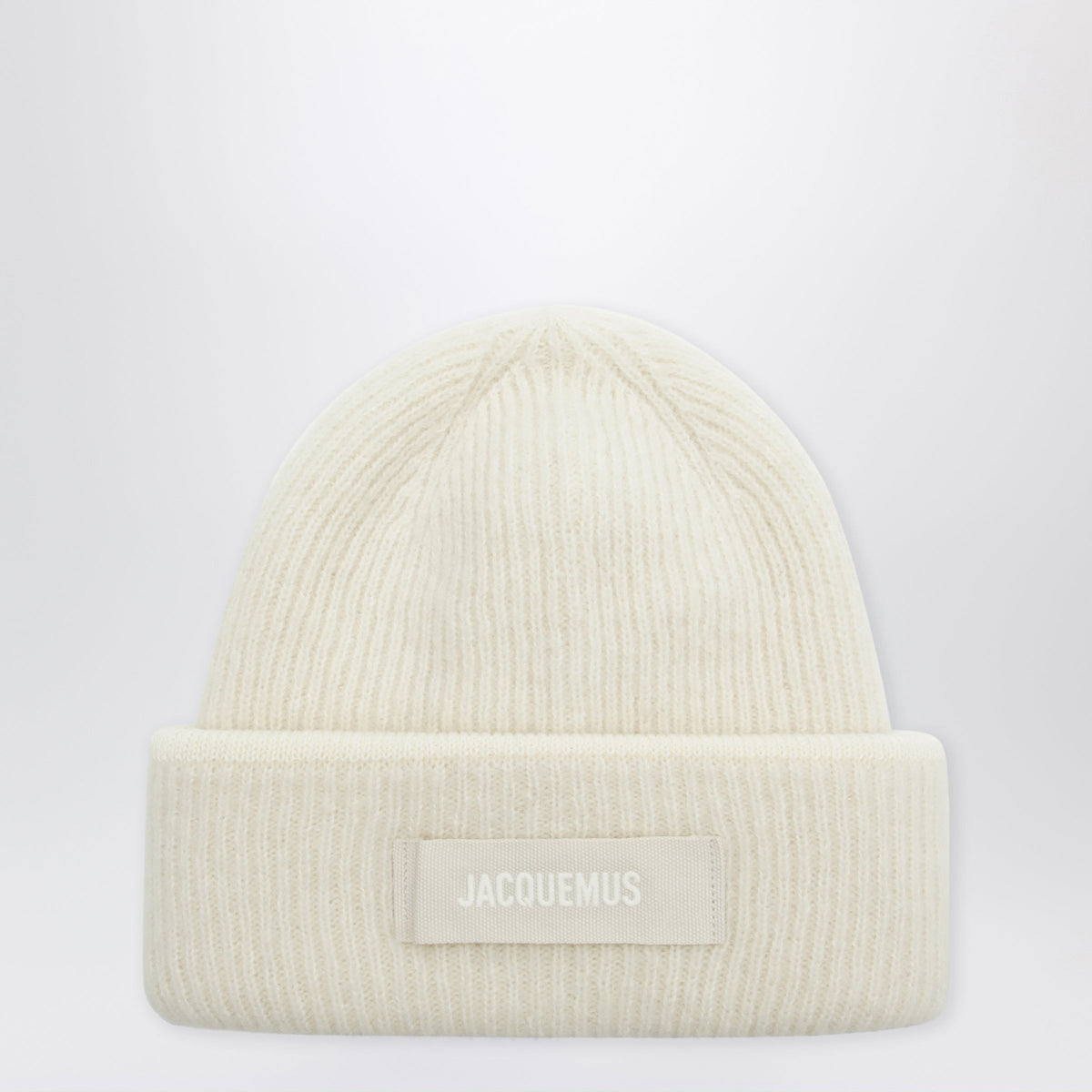 Jacquemus White Gros Grain Beanie In Alpaca Blend Women JACQUEMUS