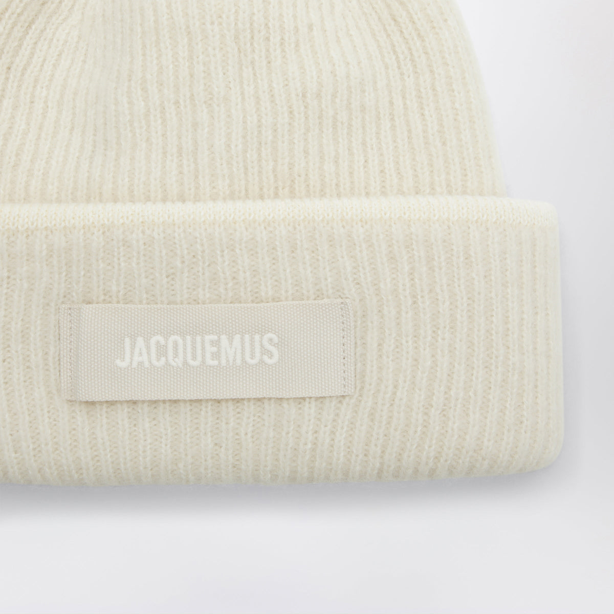 Jacquemus White Gros Grain Beanie In Alpaca Blend Women JACQUEMUS