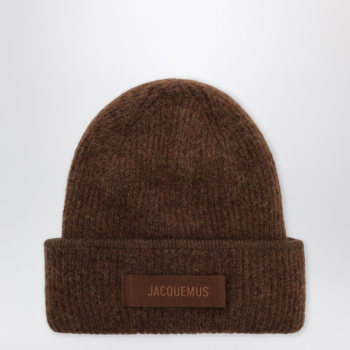 Jacquemus Brown Gros Grain Beanie In Alpaca Blend Women