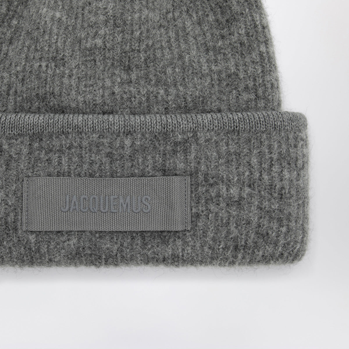 Jacquemus Dark Grey Gros Grain Beanie In Alpaca Blend Women JACQUEMUS