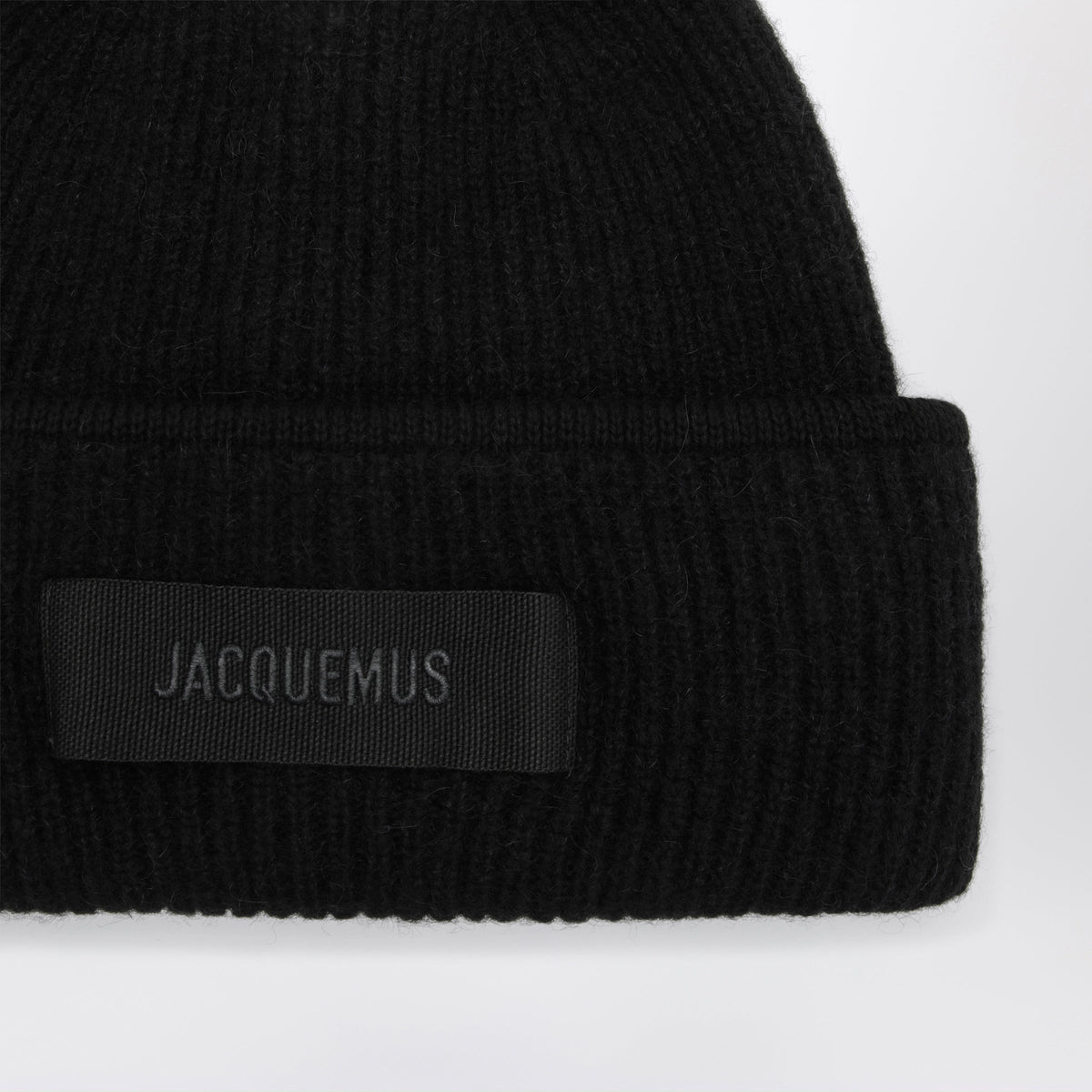 Jacquemus Black Gros Grain Beanie In Alpaca Blend Women JACQUEMUS