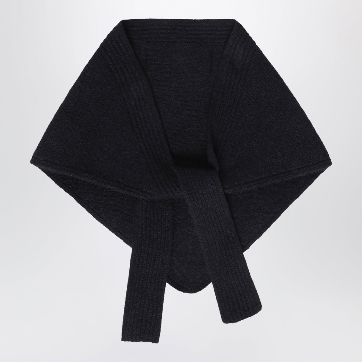 Jacquemus Black Gros Grain Scarf In Alpaca Blend Women JACQUEMUS