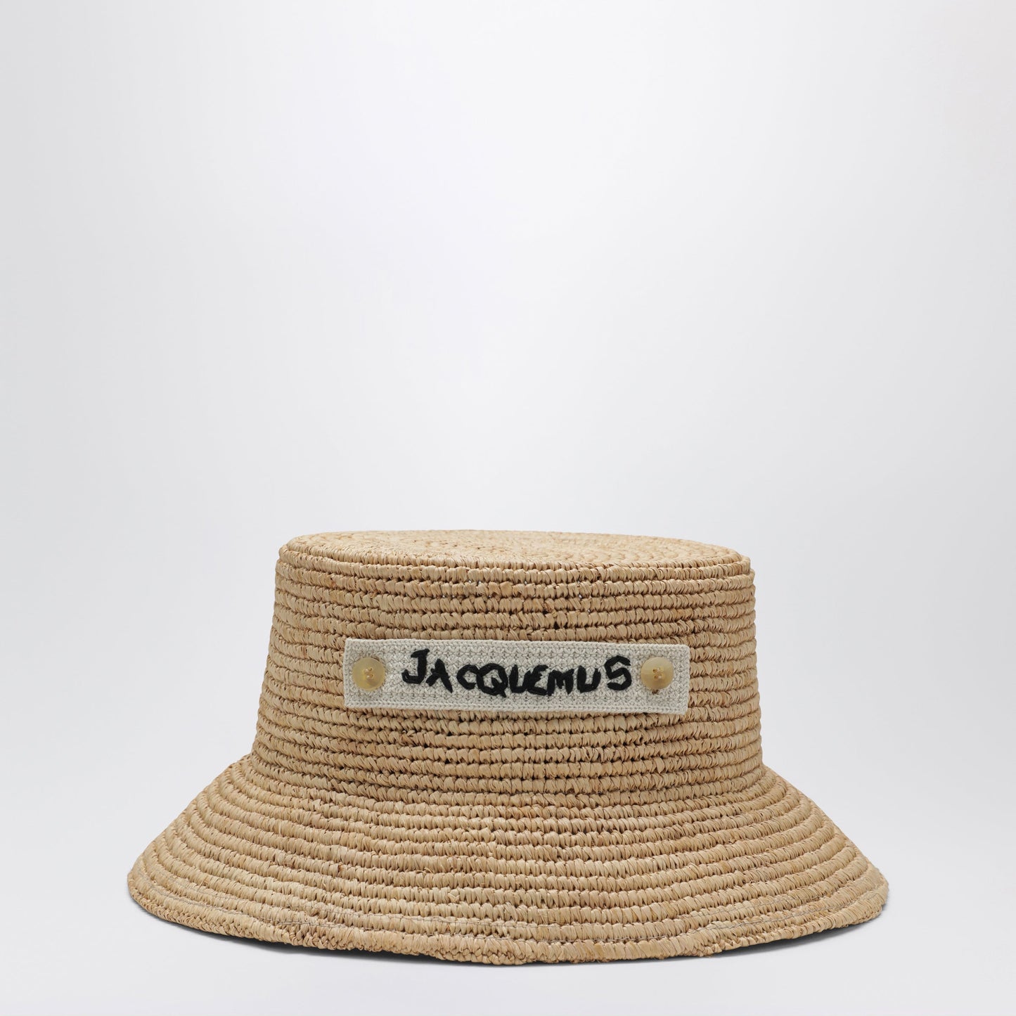 Jacquemus Logo Raffia Bucket Hat In Natural Women JACQUEMUS