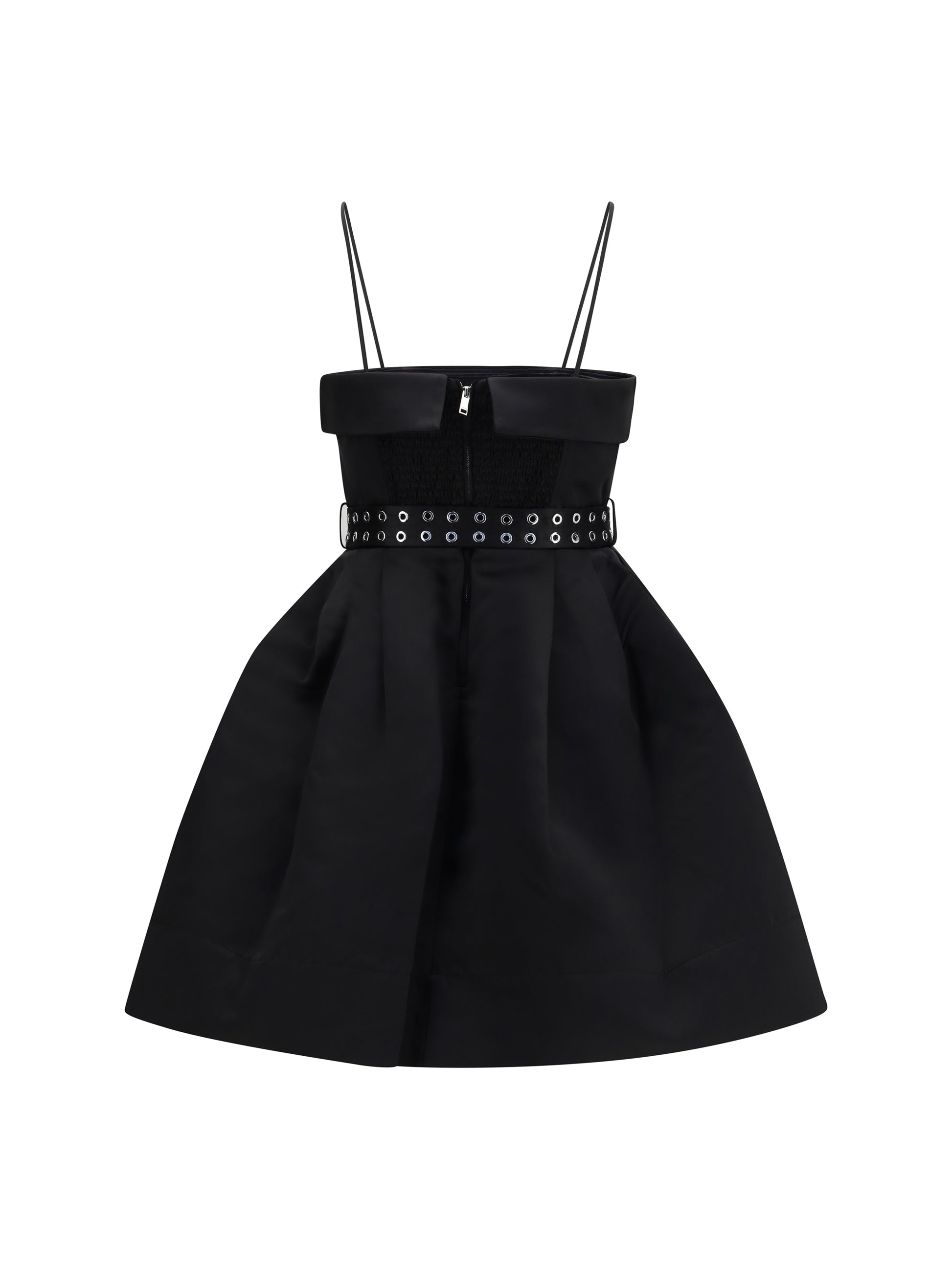 Ganni Women Short Satin Dress With A Full Skirt GANNI
