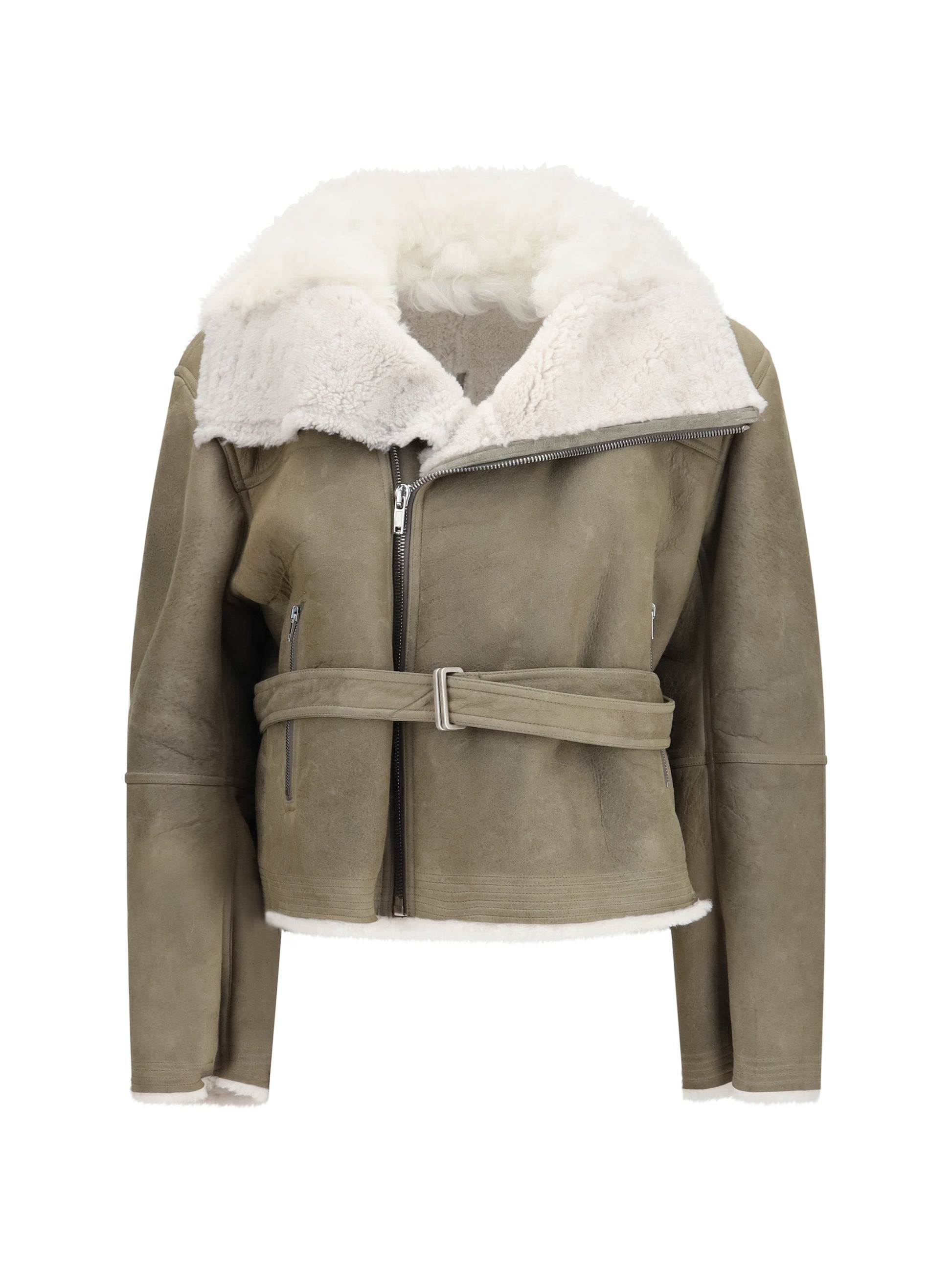 Rick Owens Women Cropped Suede And Shearling Flight Jacket RICK OWENS