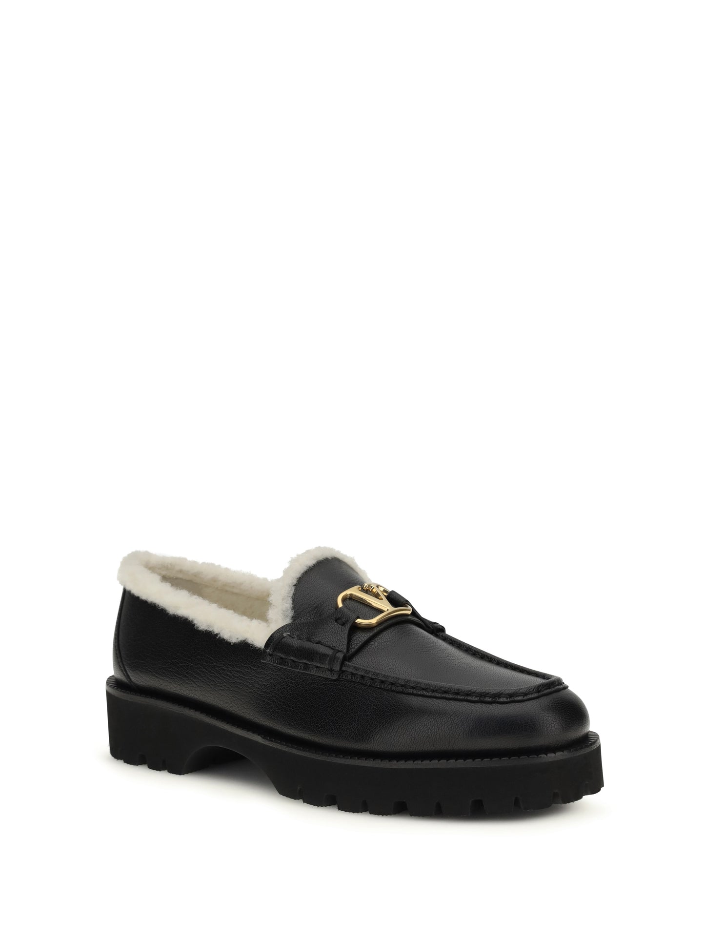 Valentino Garavani Women Vlogo Fur Loafers VALENTINO GARAVANI