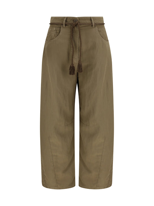 Giorgio Armani Women Cupro And Linen Pants