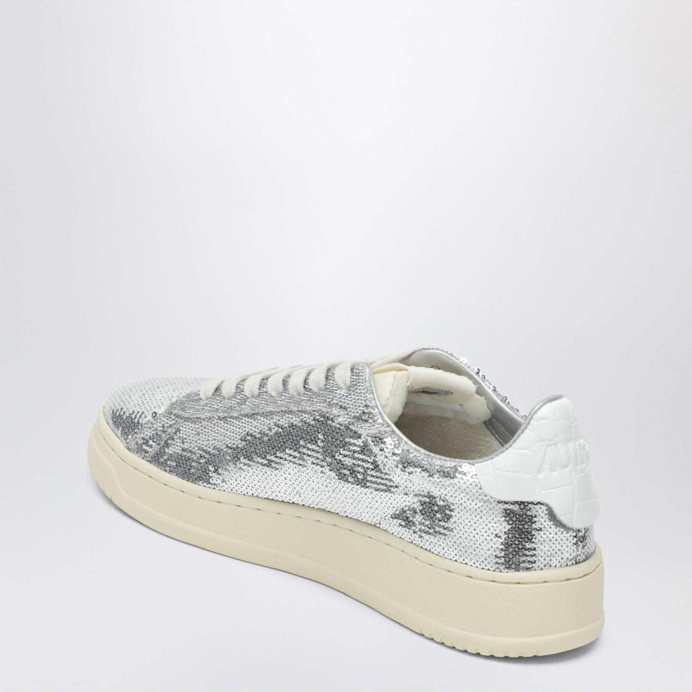 Autry Dallas Sparkling Sneakers In Grey/White Sequins Women AUTRY