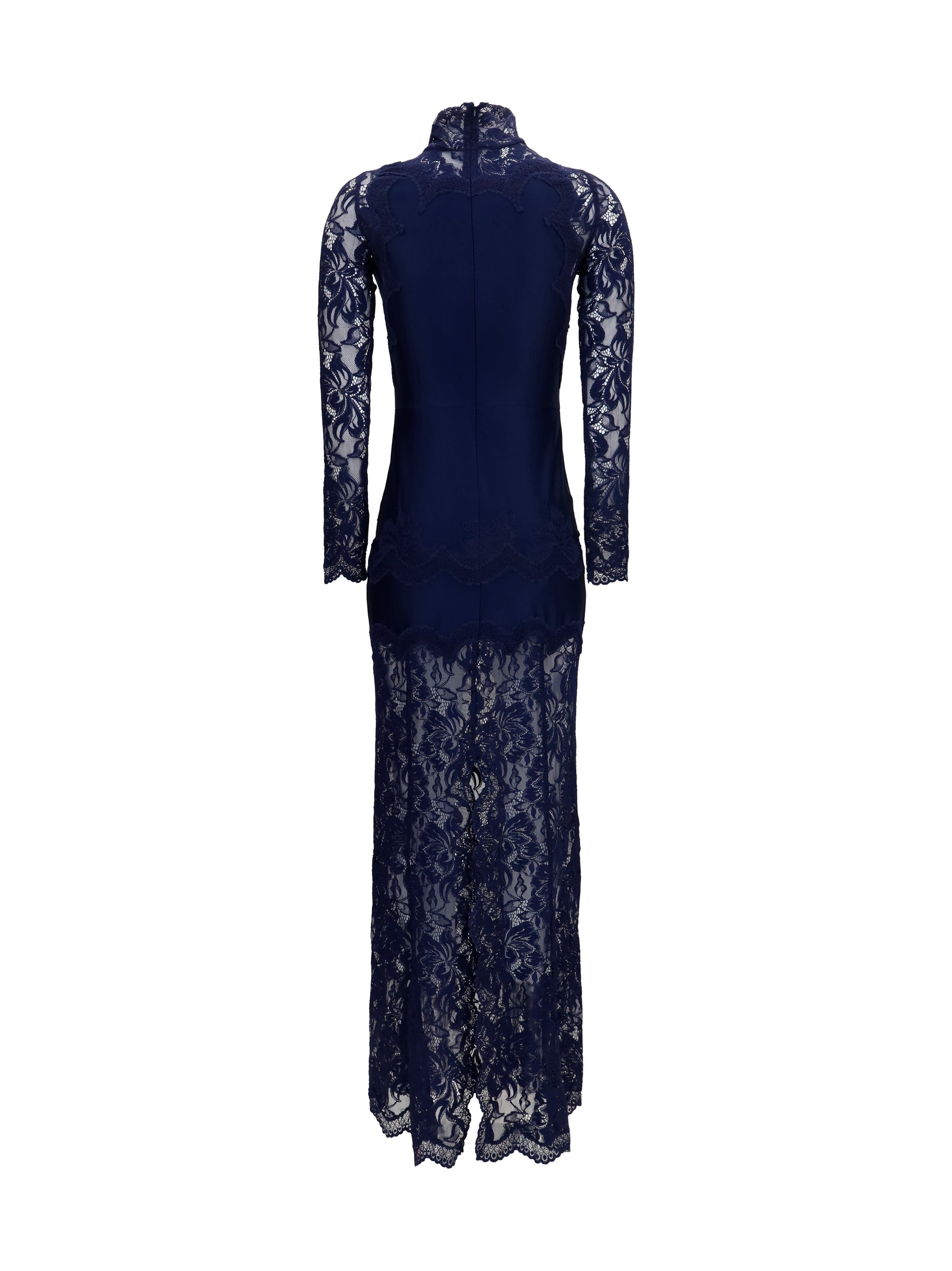 Rabanne Women Long Lace And Jersey Dress PACO RABANNE