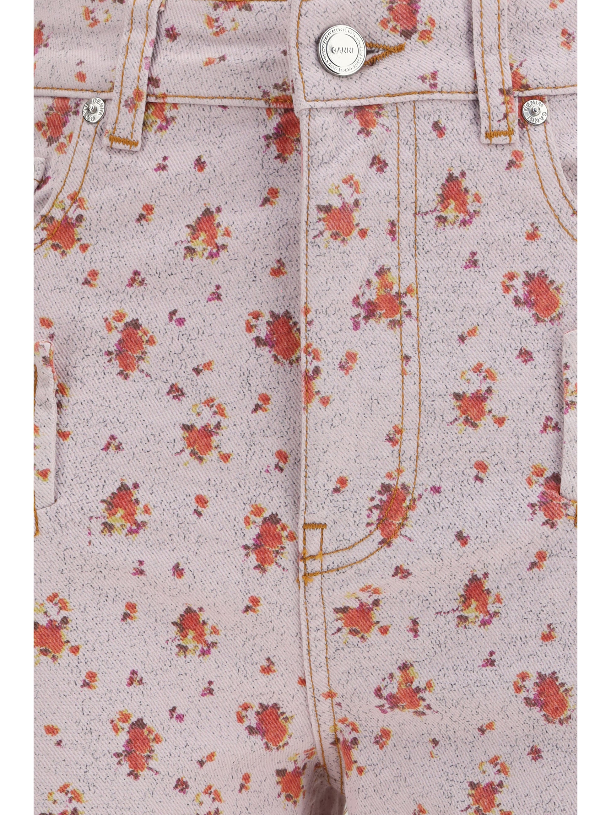 Ganni Women Printed Capri Pants GANNI