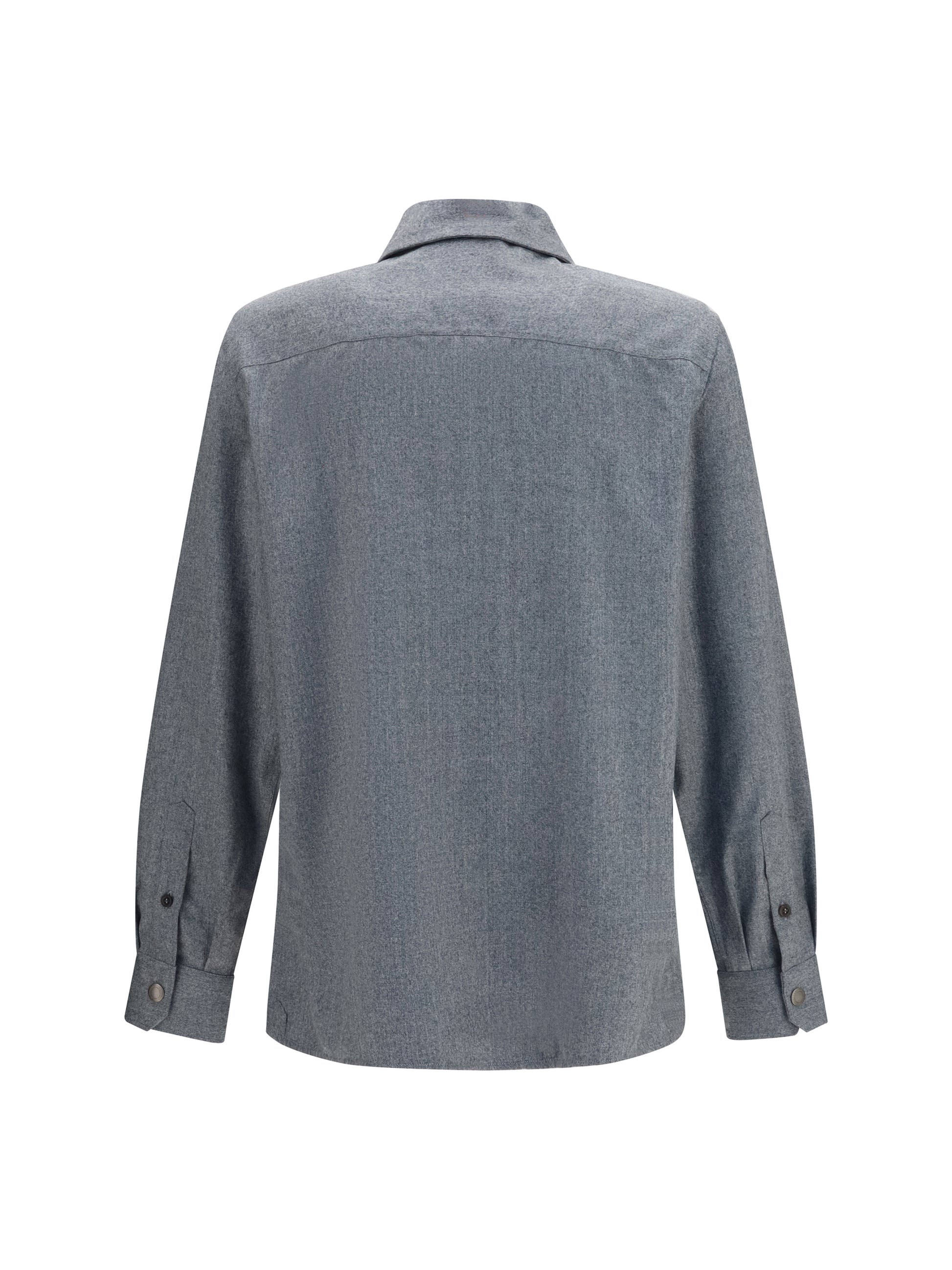 Brunello Cucinelli Men Virgin Wool Shirt BRUNELLO CUCINELLI