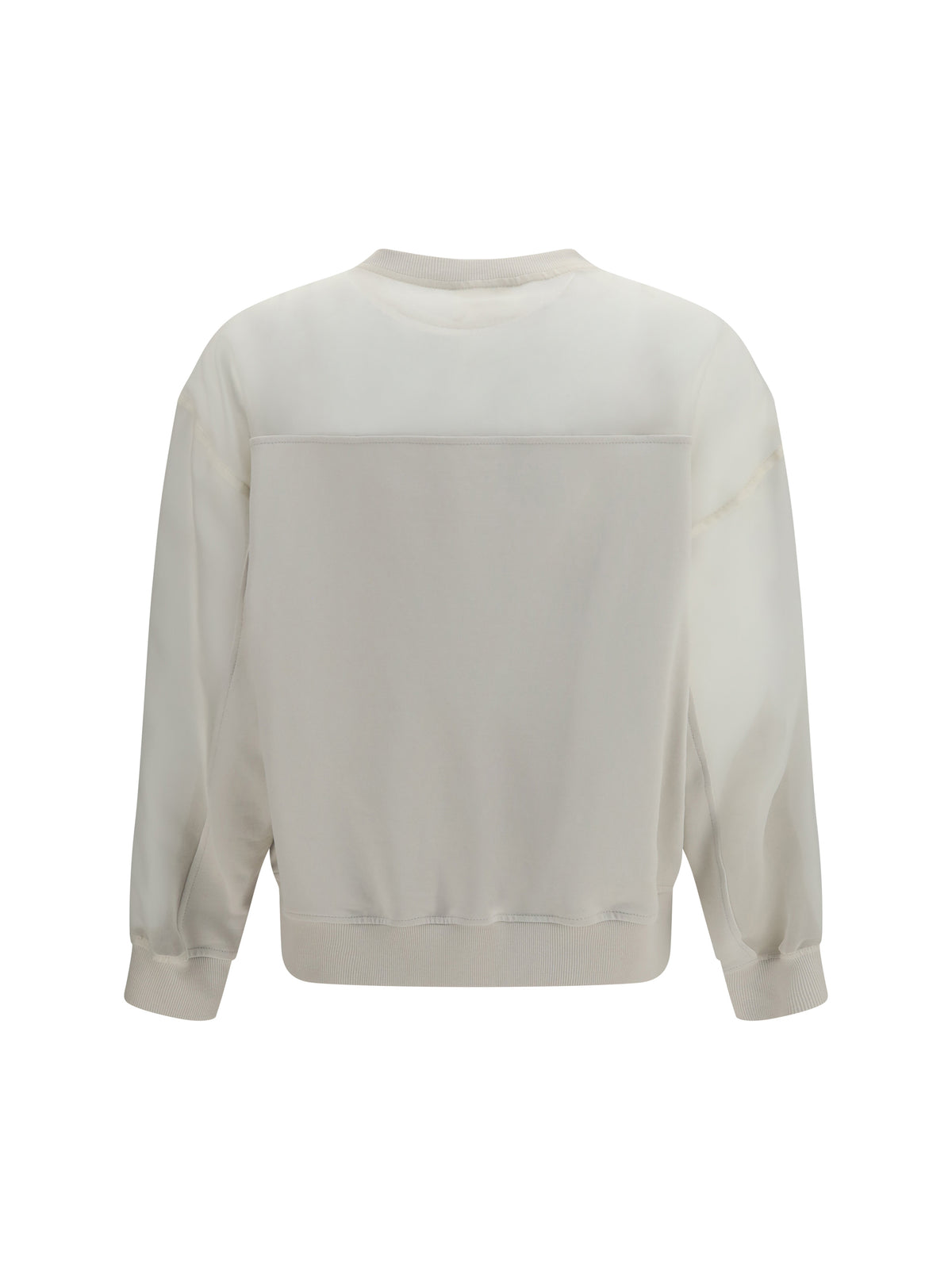 Brunello Cucinelli Women Crewneck Sweatshirt With Organza Sleeves BRUNELLO CUCINELLI
