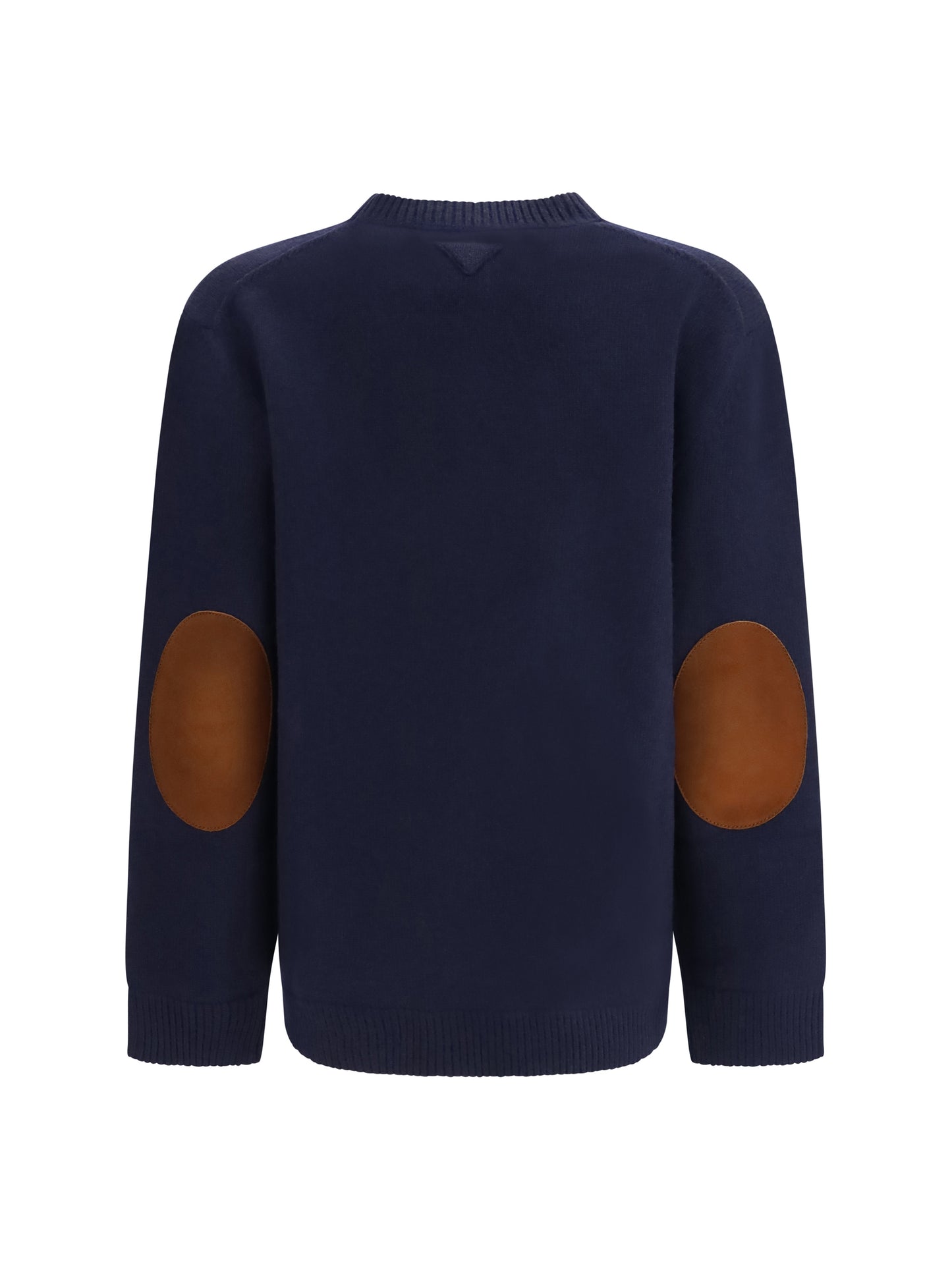 Prada Women Crewneck Sweater With Suede Elbow Patches PRADA
