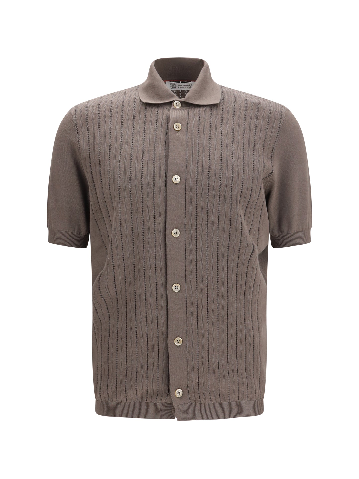 Brunello Cucinelli Men Cotton Ribbed Knit Shirt BRUNELLO CUCINELLI