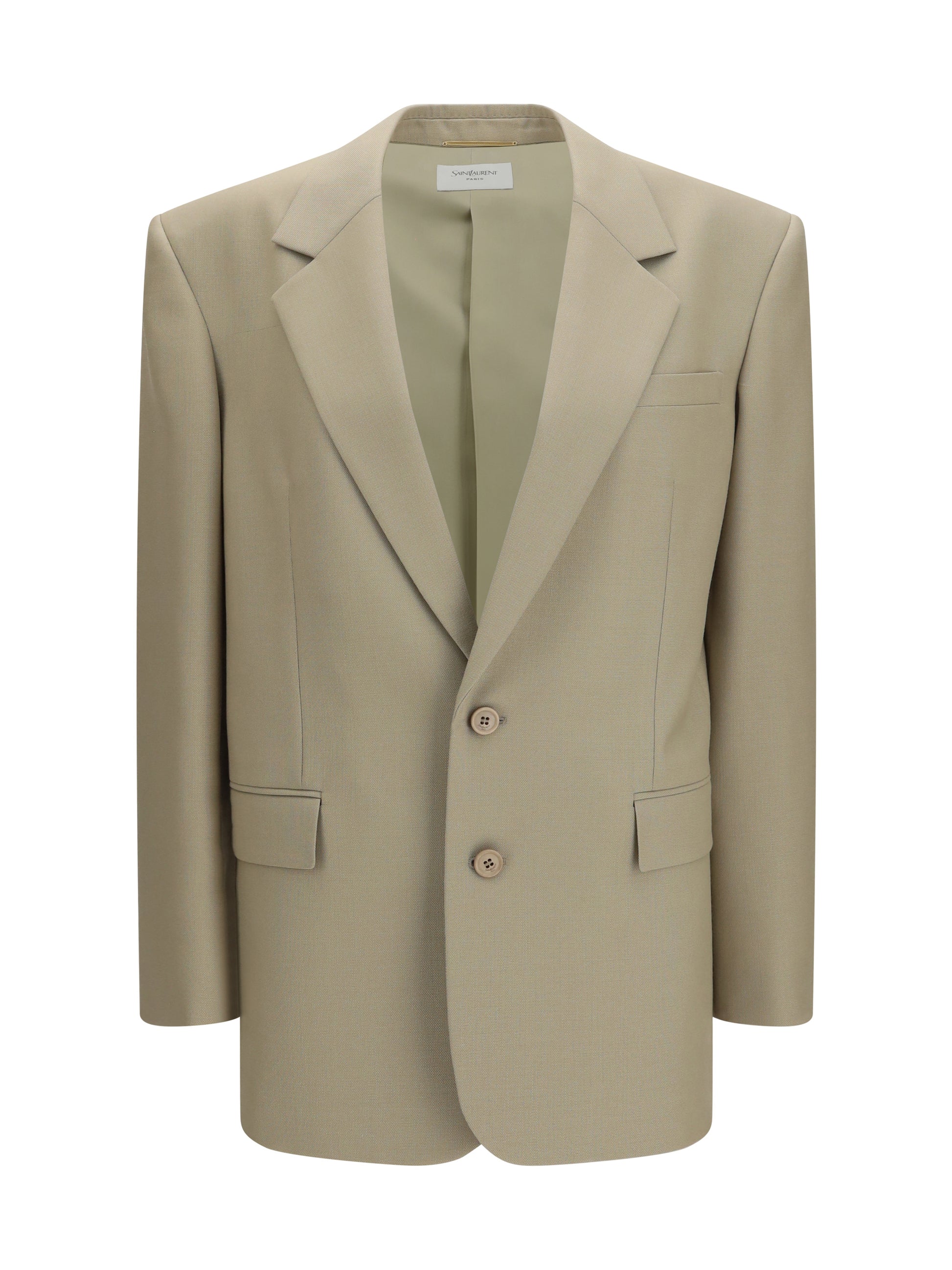 Saint Laurent Women Single-Breasted Jacket In Wool And Silk SAINT LAURENT