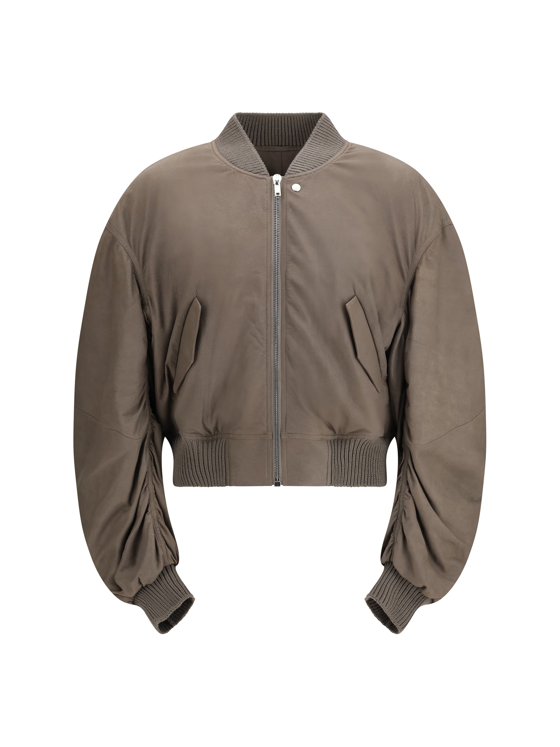 Rick Owens Men Secchia Flight Bomber In Lambskin Leather With Padding RICK OWENS